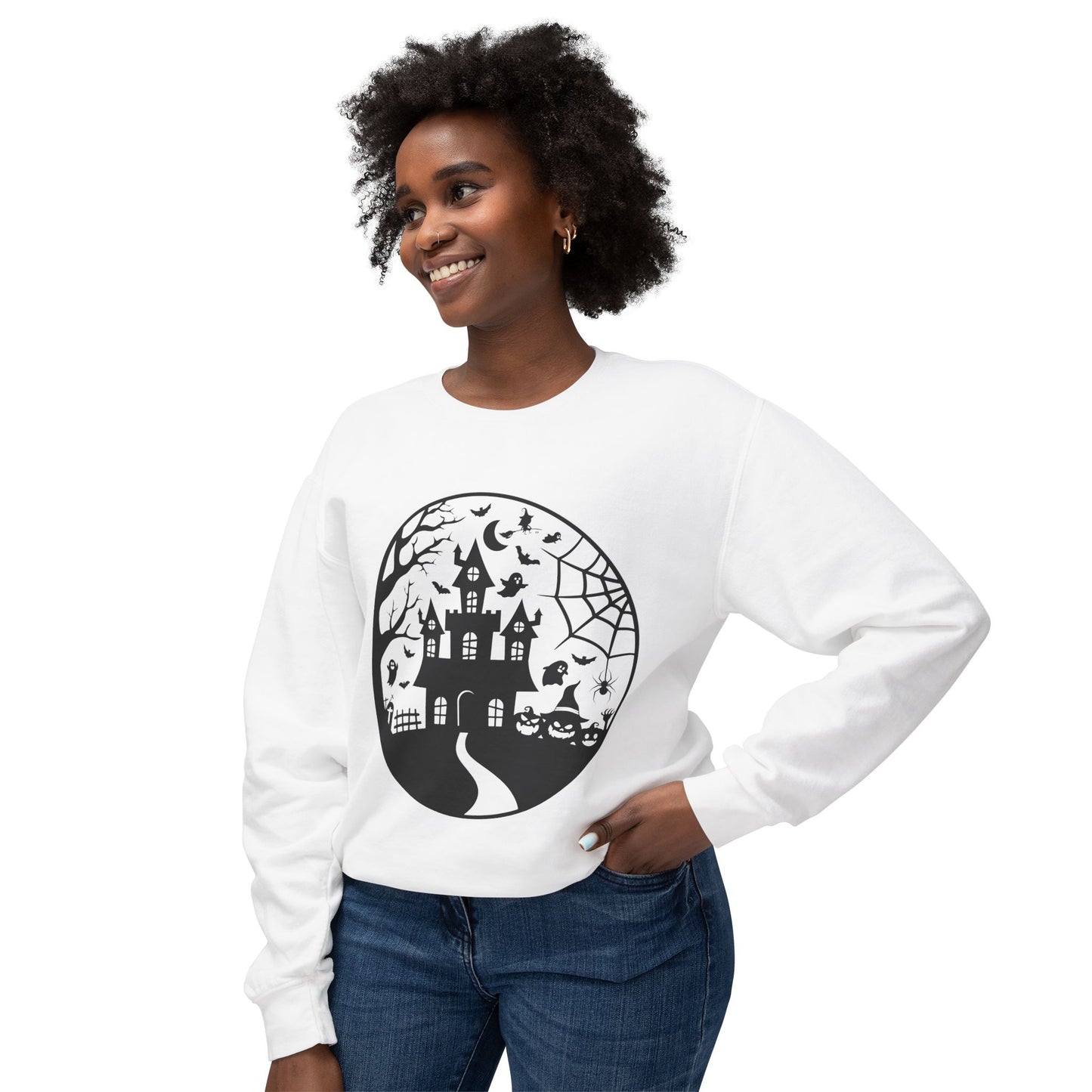 Halloween & Fall Vibes Unisex Crewneck Sweatshirt, Cozy Fall Apparel, Halloween Clothing, Gift for Autumn Lovers, Seasonal Sweater