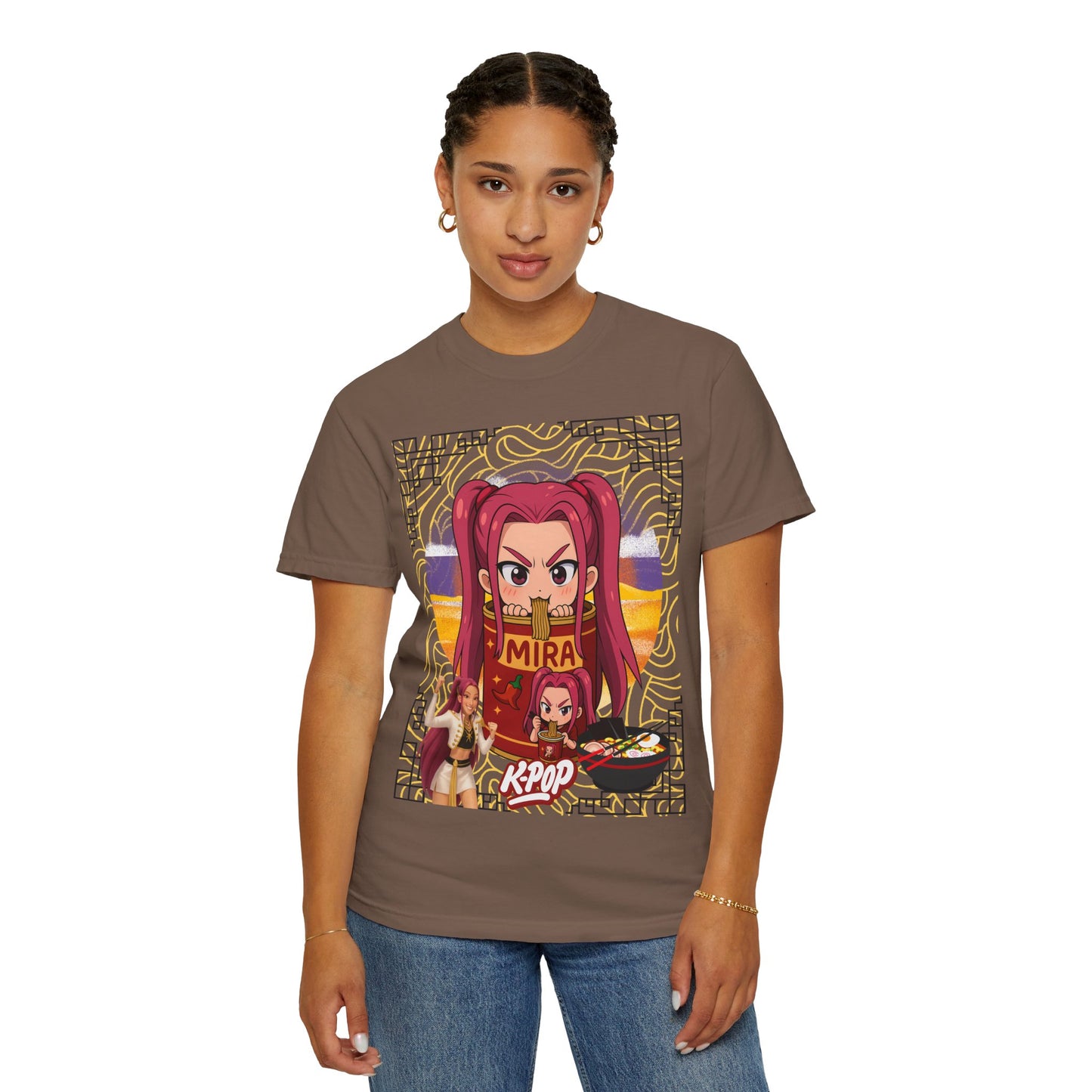 K-Pop Inspired Garment-Dyed T-Shirt, Trendy Streetwear, Anime Fan Apparel, Casual Wear, Gifts for Music Lovers