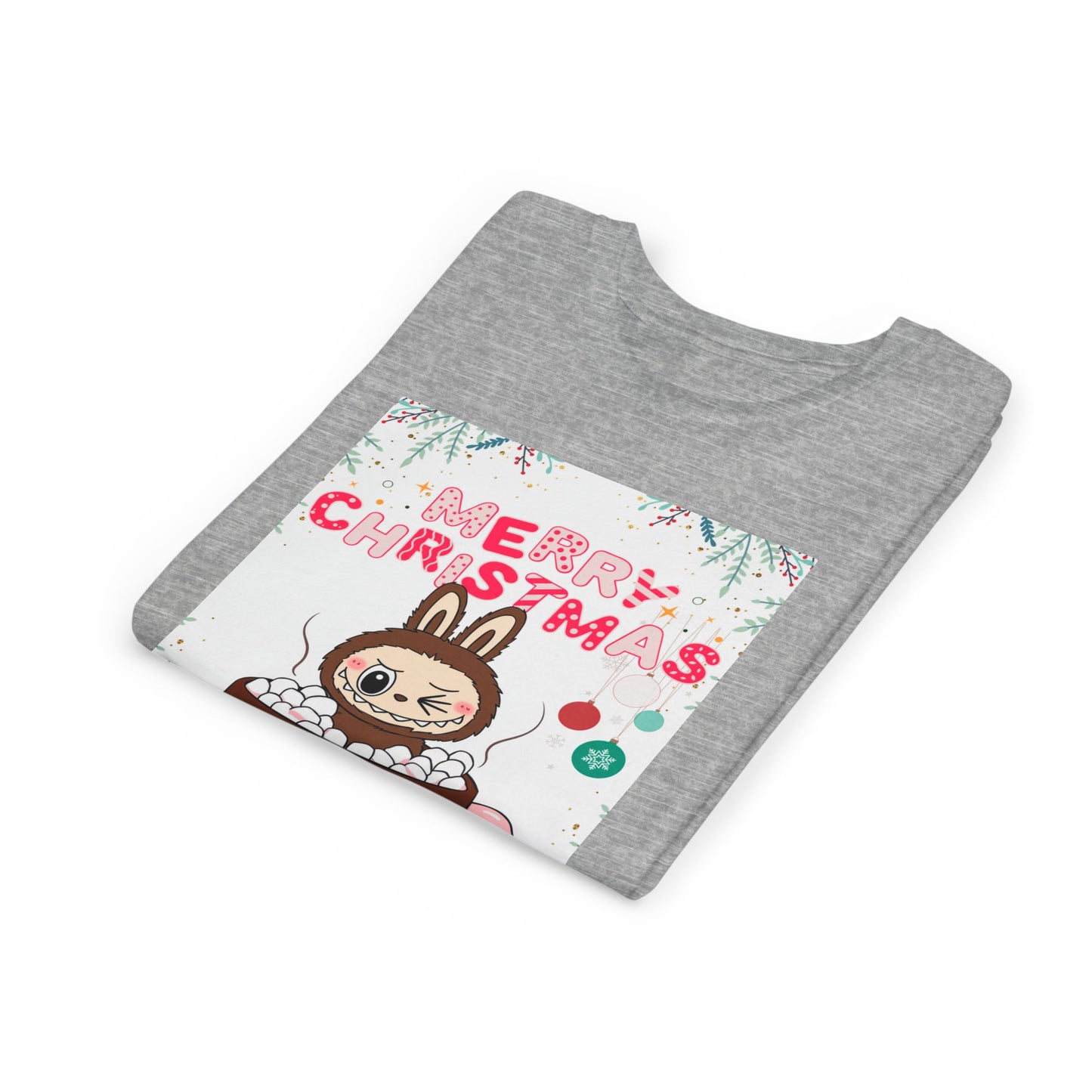 Christmas Bunny Youth Tee, Merry Christmas Shirt, Cute Holiday T-Shirt, Kids Christmas Apparel, Festive Youth Shirt