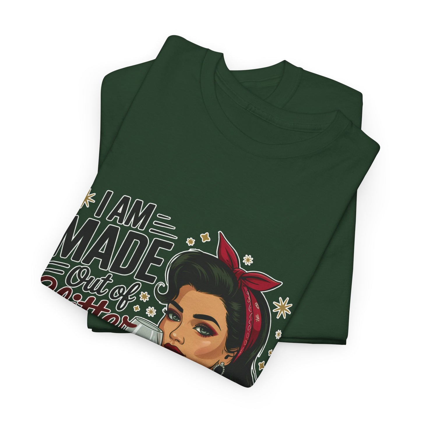 Glitter Wine & Anxiety Tee, Fun Unisex Cotton T-Shirt, Casual Gift for Wine Lovers, Relaxed Fit for Parties, Statement Top
