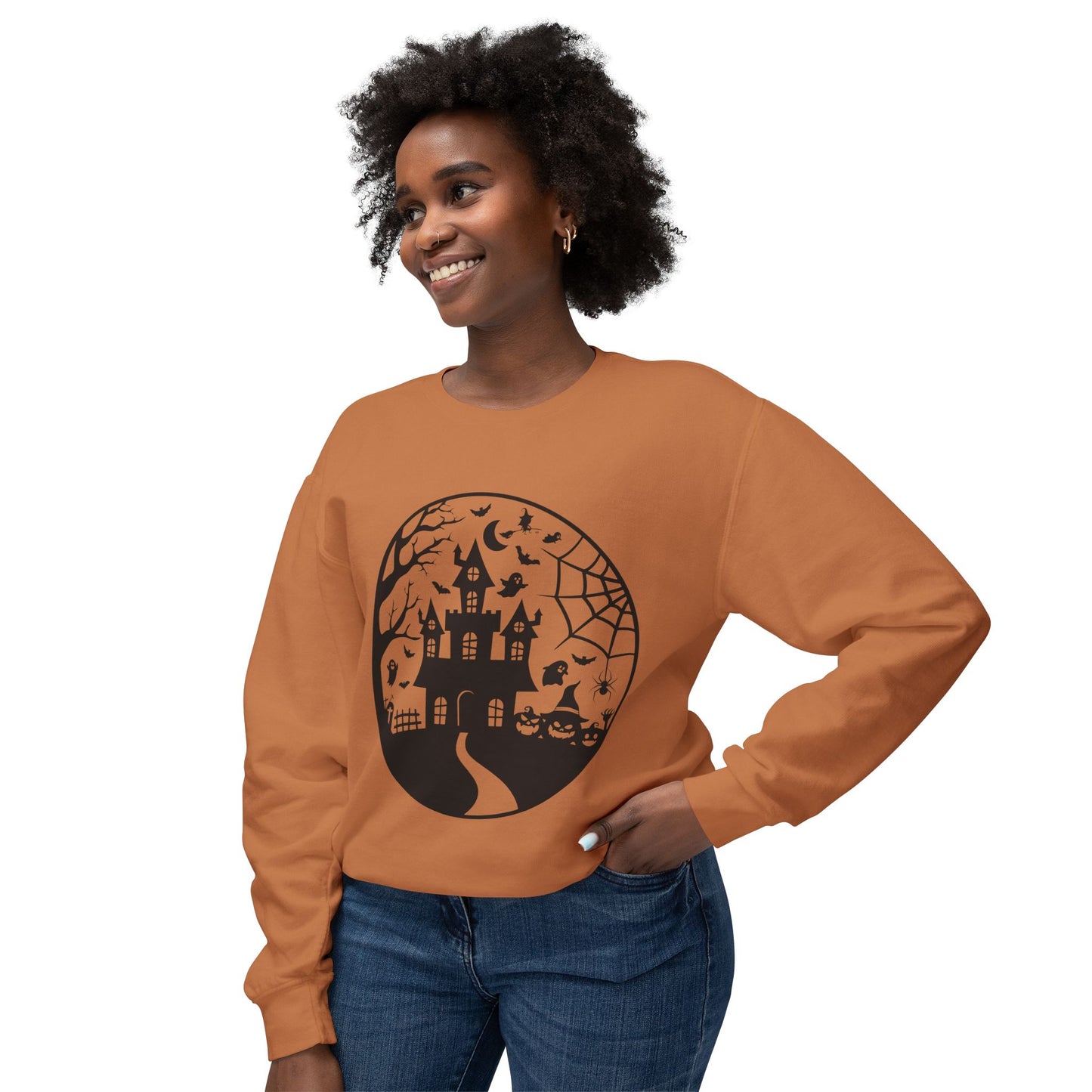 Halloween & Fall Vibes Unisex Crewneck Sweatshirt, Cozy Fall Apparel, Halloween Clothing, Gift for Autumn Lovers, Seasonal Sweater