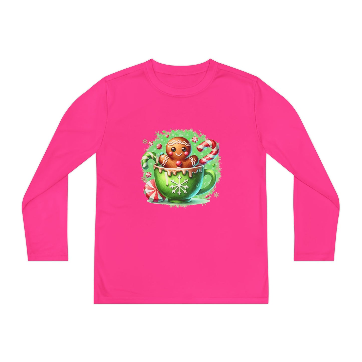 Gingerbread Holiday Long Sleeve Tee, Adorable Kids Shirt, Winter Apparel, Christmas Gift, Festive Youth Top