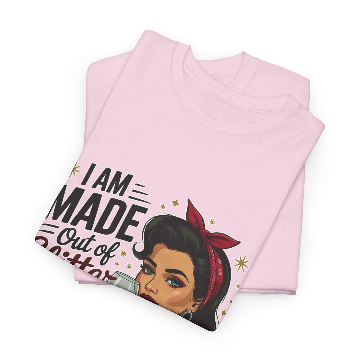 Glitter Wine & Anxiety Tee, Fun Unisex Cotton T-Shirt, Casual Gift for Wine Lovers, Relaxed Fit for Parties, Statement Top