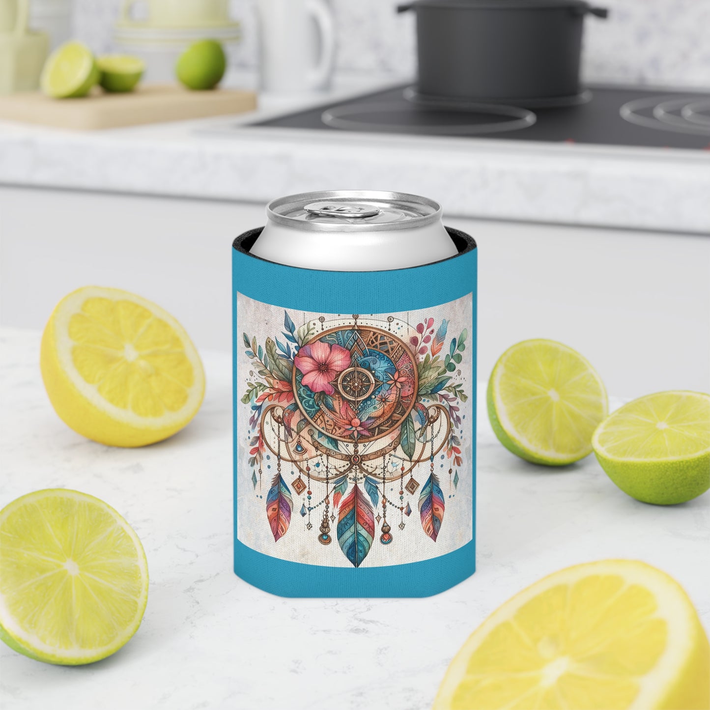 Dreamcatcher Can Cooler - Bohemian Beverage Holder, Perfect for Parties, Festivals, Outdoor Fun, Gifts for Nature Lovers, Summer Vibes