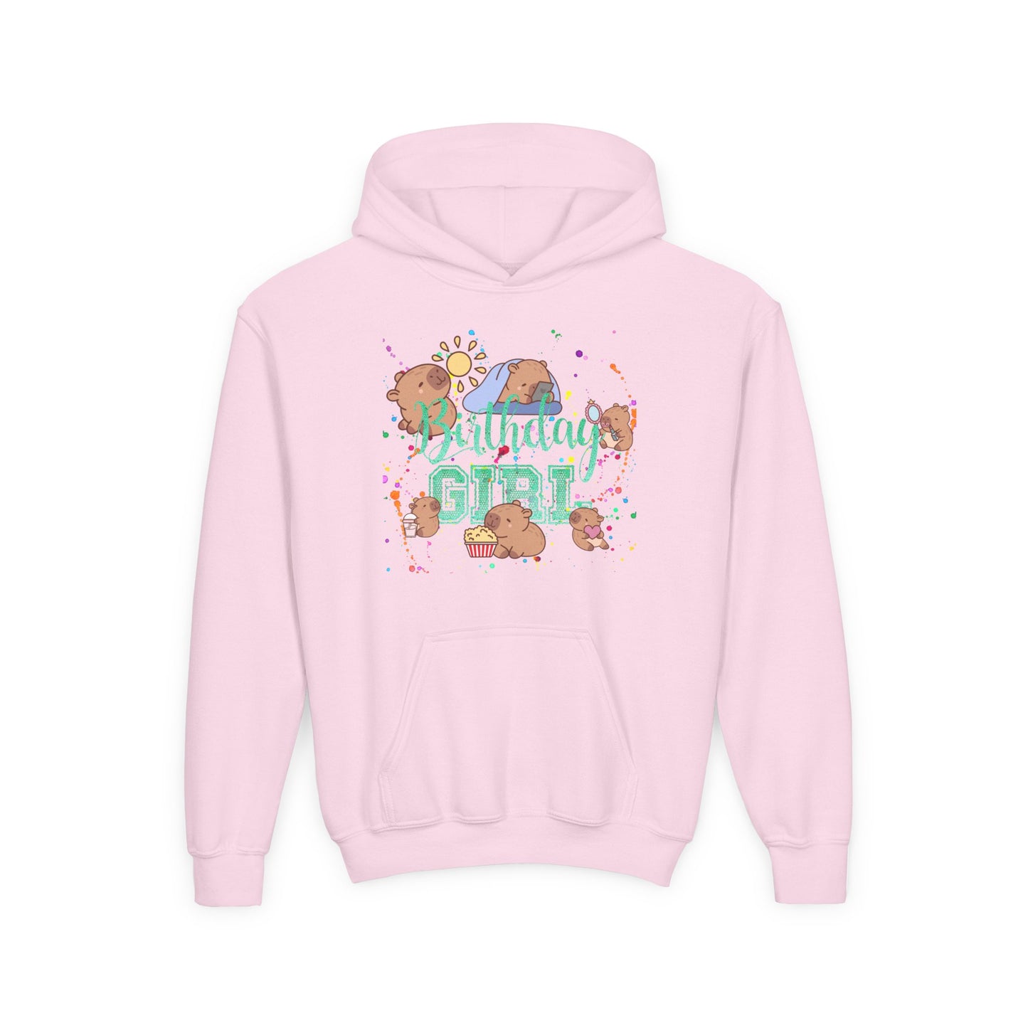 Cute Animal Girl Hoodie, Youth Sweatshirt for Girls, Fun Layer for Everyday, Birthday Gift, Cozy Winter Wear, Animal Lover Apparel