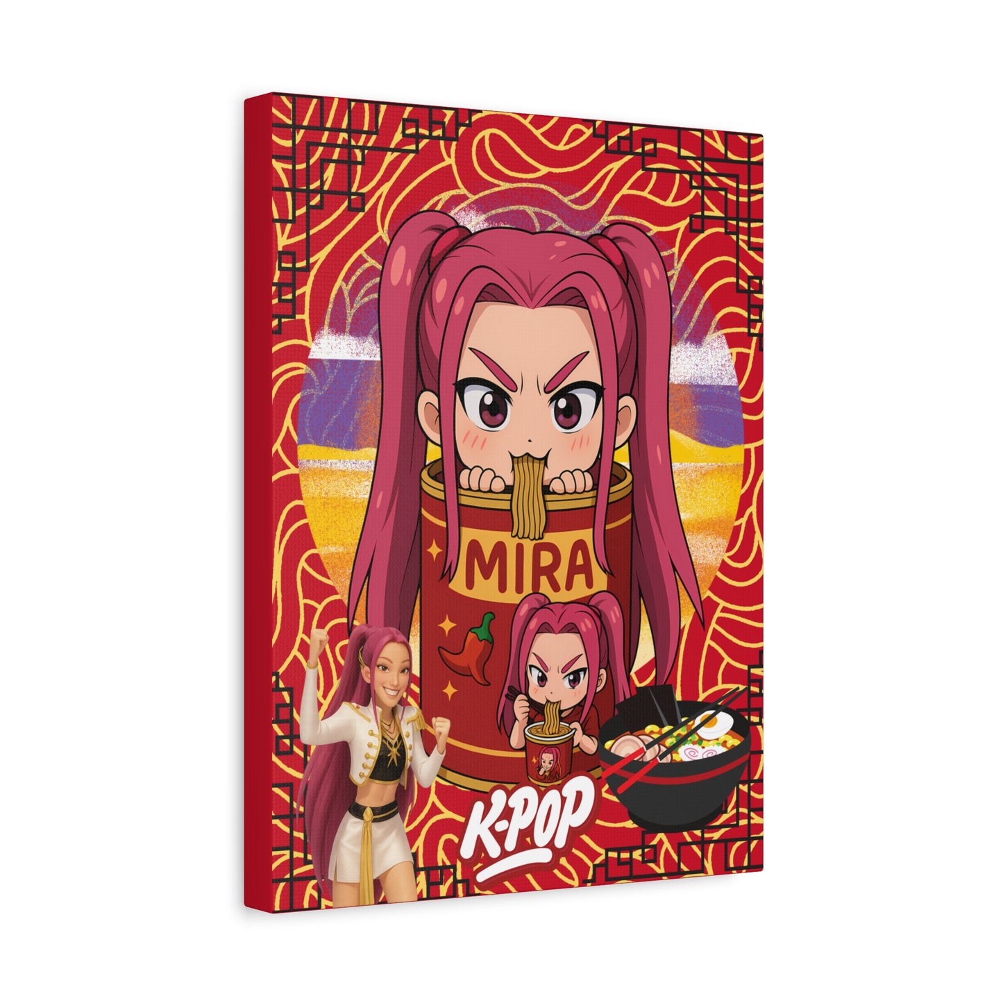 K-Pop Art Canvas Print, Perfect for Fans, Anime Wall Decor, Gift for Music Lovers, Vibrant Home Decoration, Cool Room Aesthetic