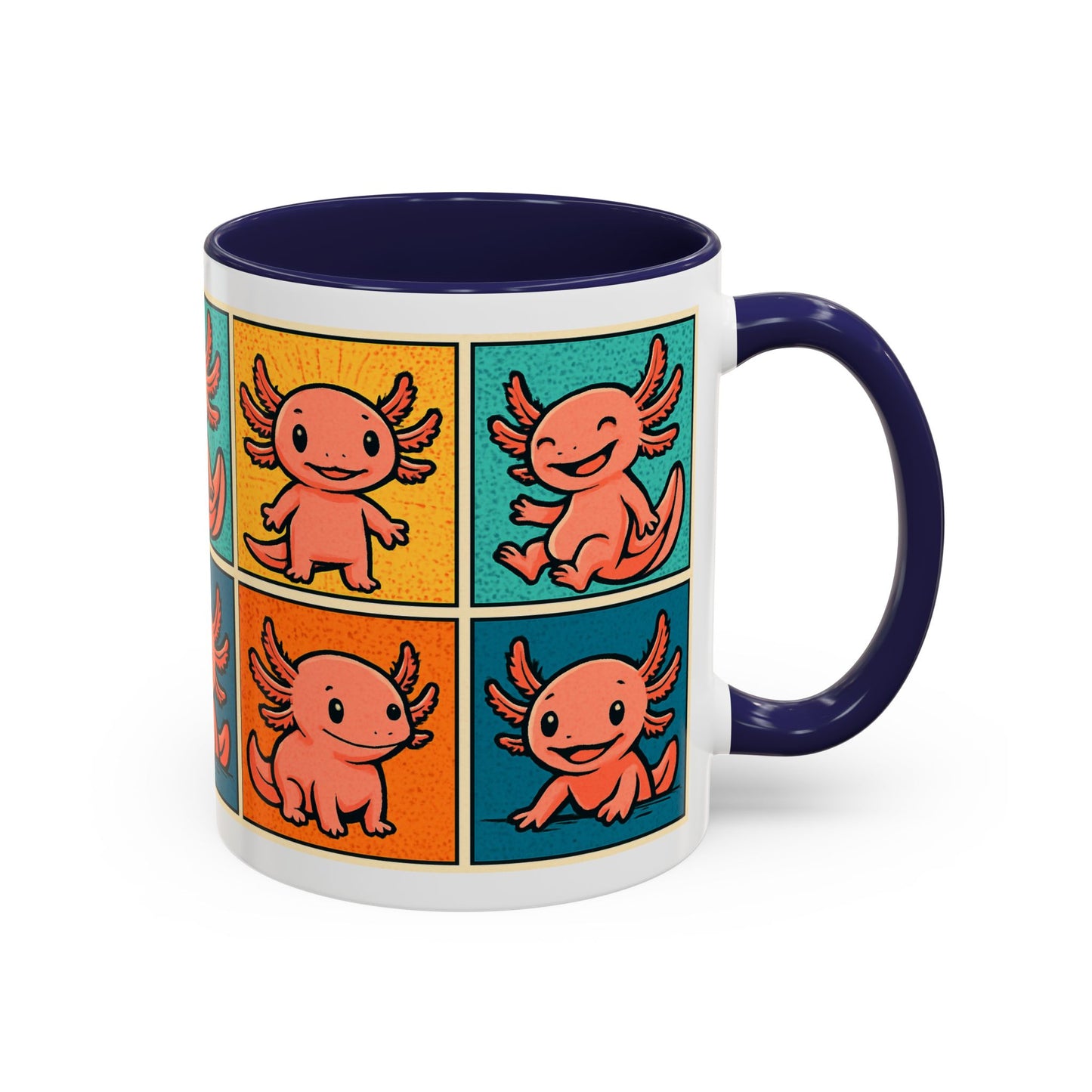 Cute Axolotl Coffee Mug, Fun Animal Mug, Colorful Drinking Cup, Gift for Kids, Office Mug, Aquarium Lover's Cup
