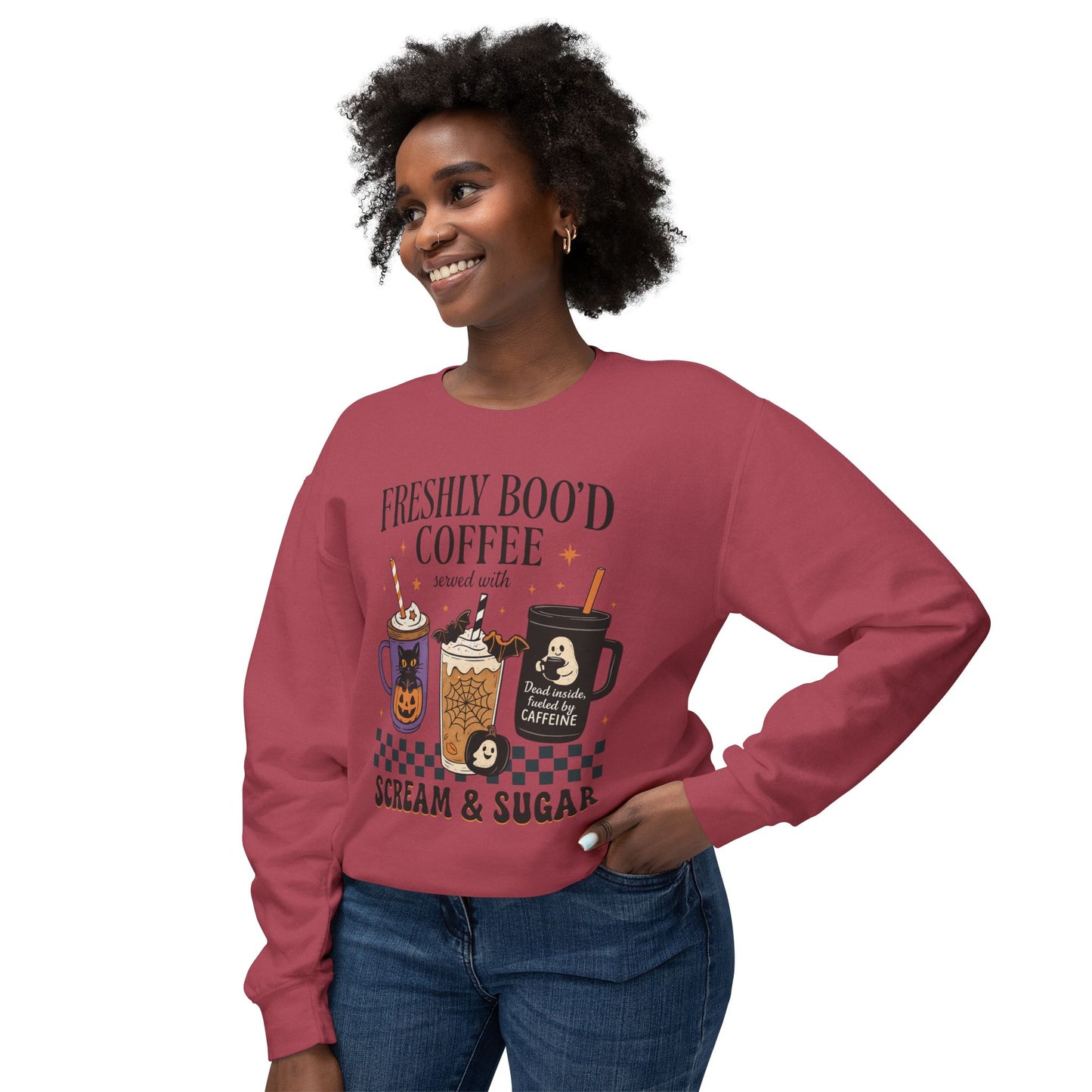 Halloween Coffee Sweatshirt, Unisex Halloween Crewneck, Scream & Sugar Sweater, Gift for Coffee Lovers, Fall Fashion