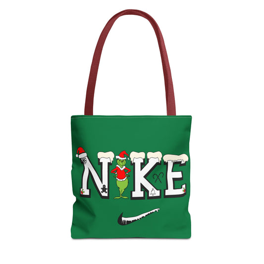 Whimsical Christmas Tote Bag, Grinch Design, Holiday Shopping, Gift Bag, Eco-Friendly, Merry Christmas Decor