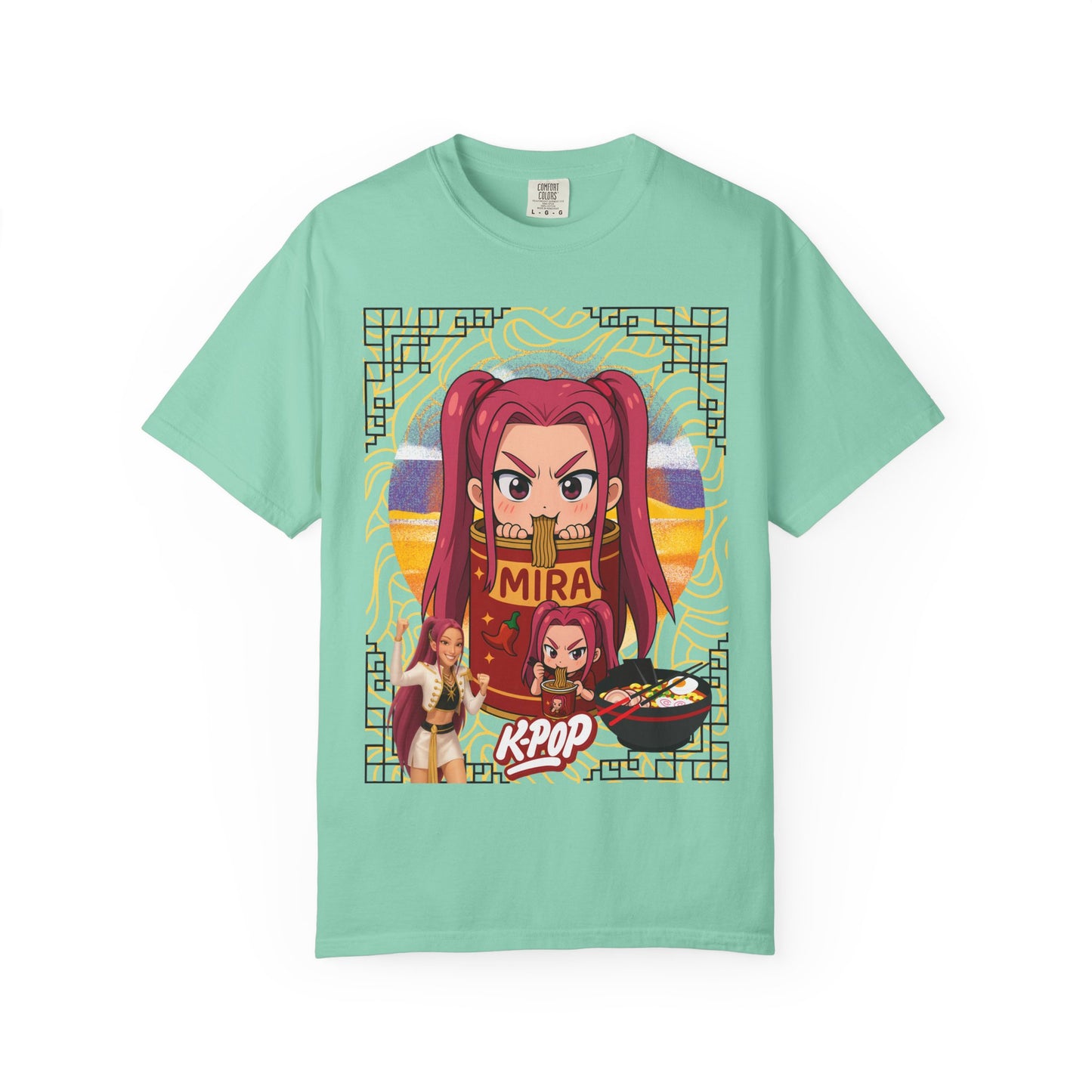 K-Pop Inspired Garment-Dyed T-Shirt, Trendy Streetwear, Anime Fan Apparel, Casual Wear, Gifts for Music Lovers