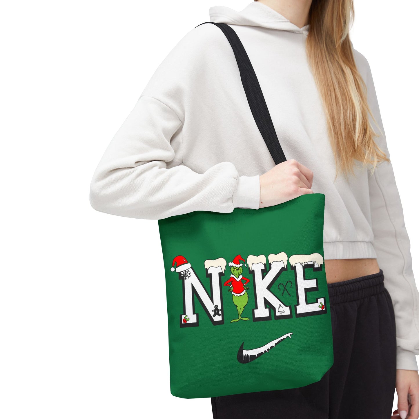 Whimsical Christmas Tote Bag, Grinch Design, Holiday Shopping, Gift Bag, Eco-Friendly, Merry Christmas Decor