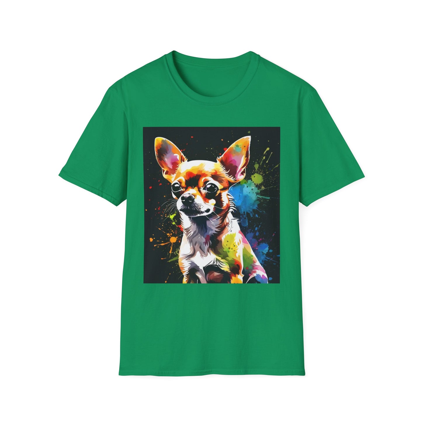 Colorful Chihuahua Art T-Shirt, Pet Lover Gift, Animal Lover Tee, Casual Wear, Unique Dog T-Shirt, Dog Mom Gift