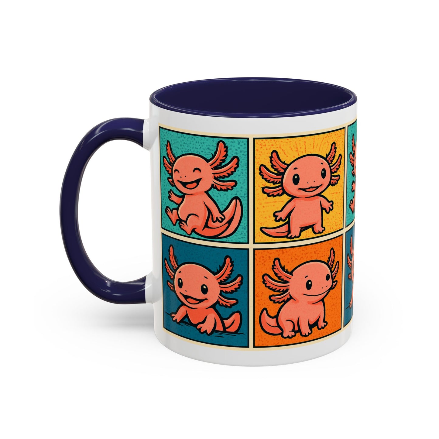 Cute Axolotl Coffee Mug, Fun Animal Mug, Colorful Drinking Cup, Gift for Kids, Office Mug, Aquarium Lover's Cup