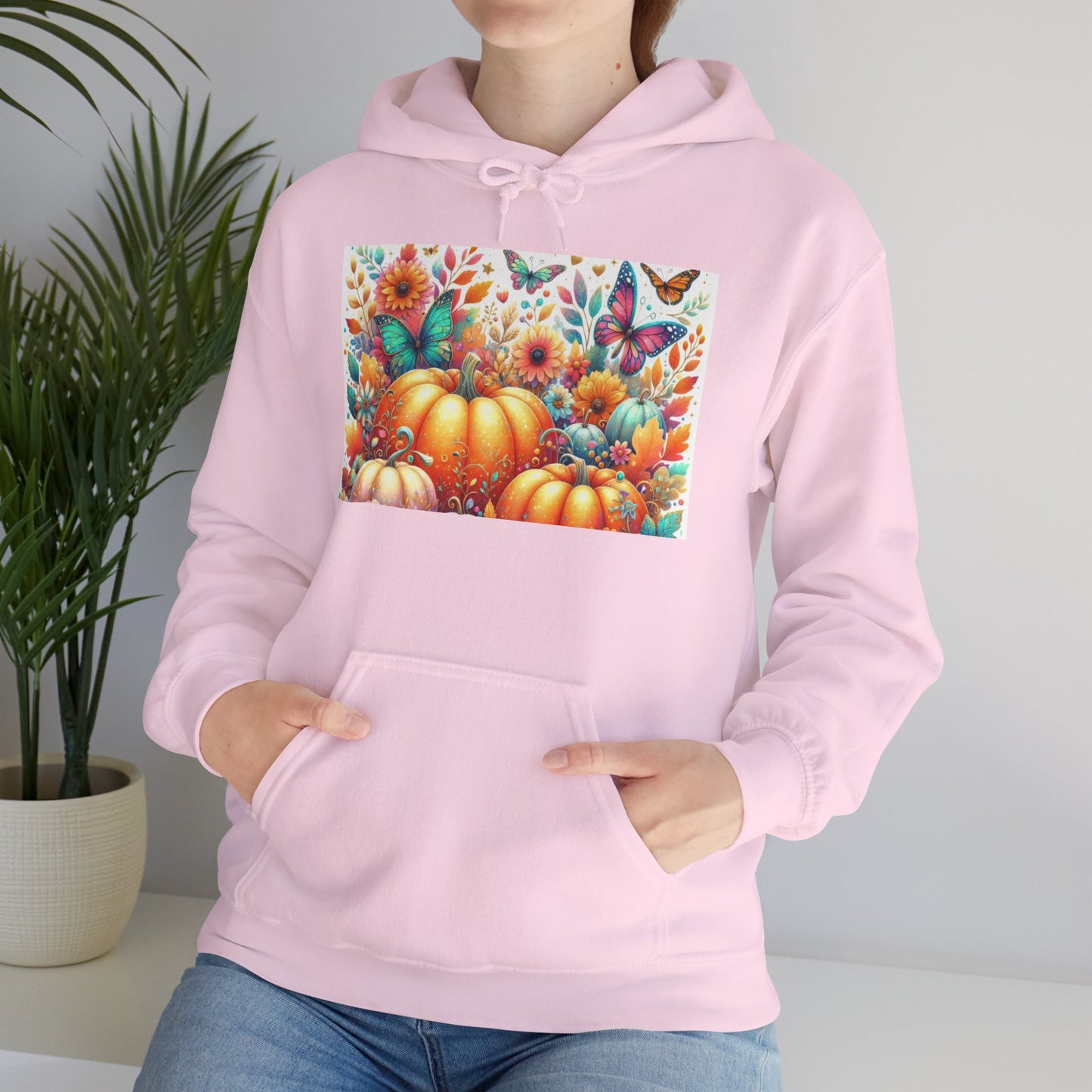 Autumn Floral Pumpkin Hoodie, Cozy Fall Sweatshirt, Nature Lover Gift, Halloween Attire, Harvest Fashion, Seasonal Style