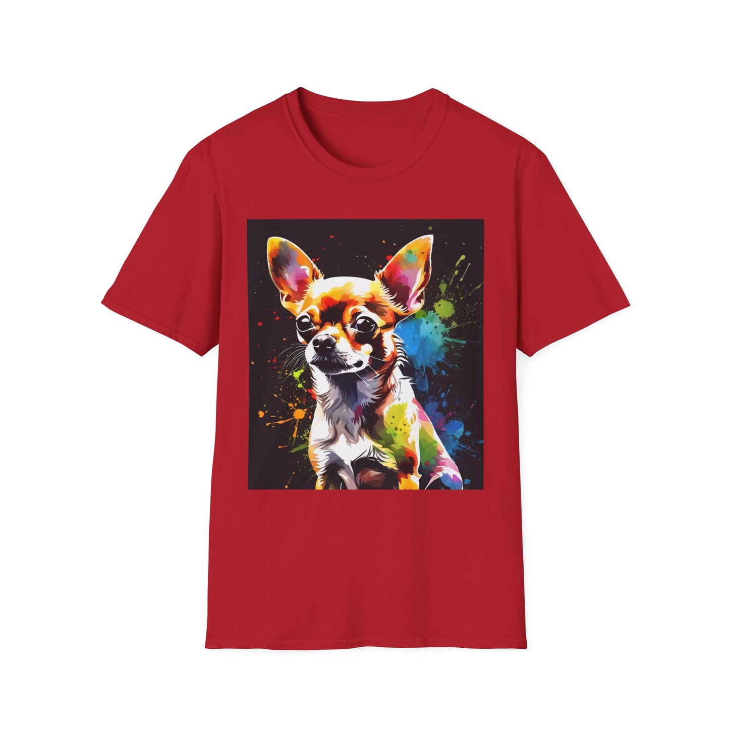Colorful Chihuahua Art T-Shirt, Pet Lover Gift, Animal Lover Tee, Casual Wear, Unique Dog T-Shirt, Dog Mom Gift