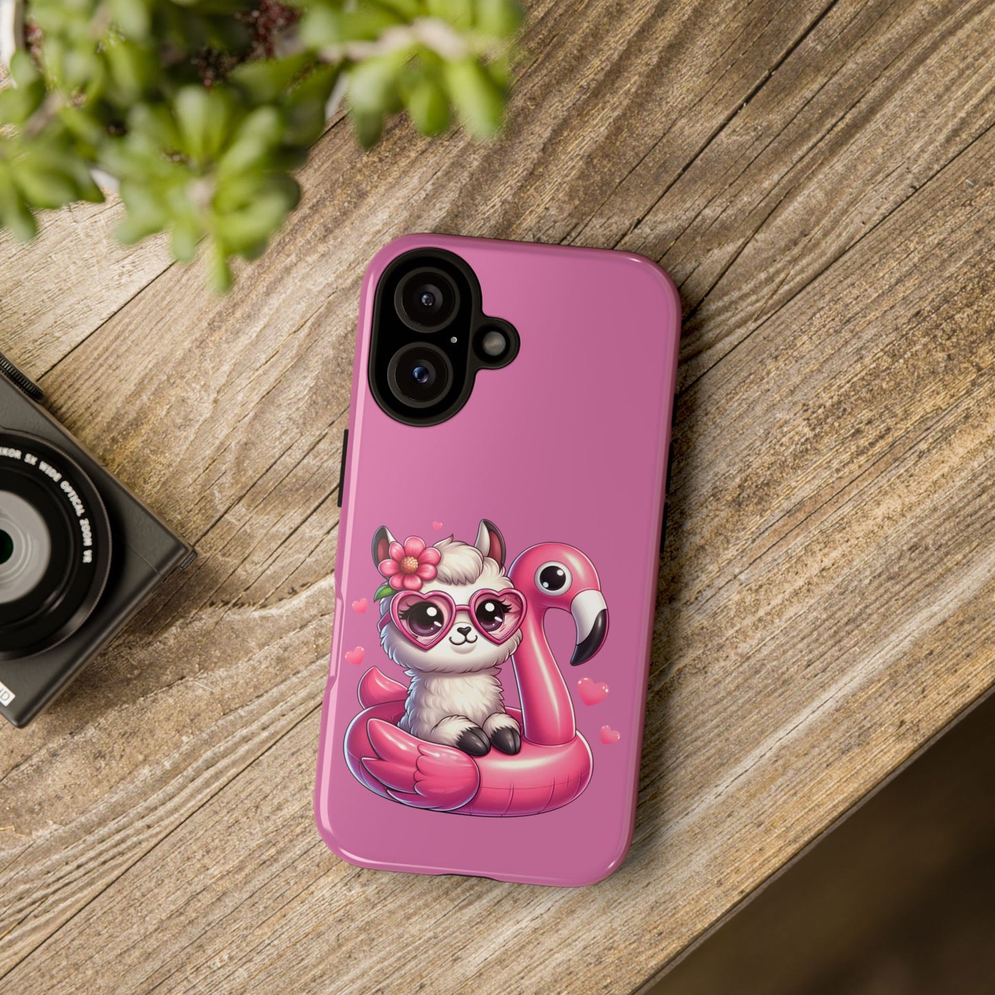 Cute Animal Phone Case, Phone Cover for Kids, Gift for Animal Lovers, Summer Vibes Accessory, Trendy Pink Case