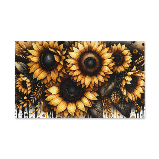 Sunflower Hand Towel: Elegant Kitchen Decor, Perfect Gift for Sunflower Lovers, Summer Home Accent, Wedding, Housewarming, Rustic Style