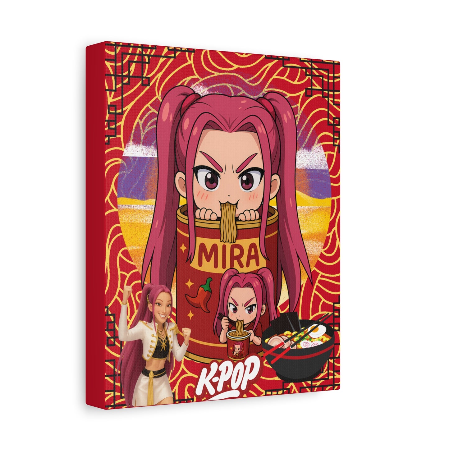 K-Pop Art Canvas Print, Perfect for Fans, Anime Wall Decor, Gift for Music Lovers, Vibrant Home Decoration, Cool Room Aesthetic