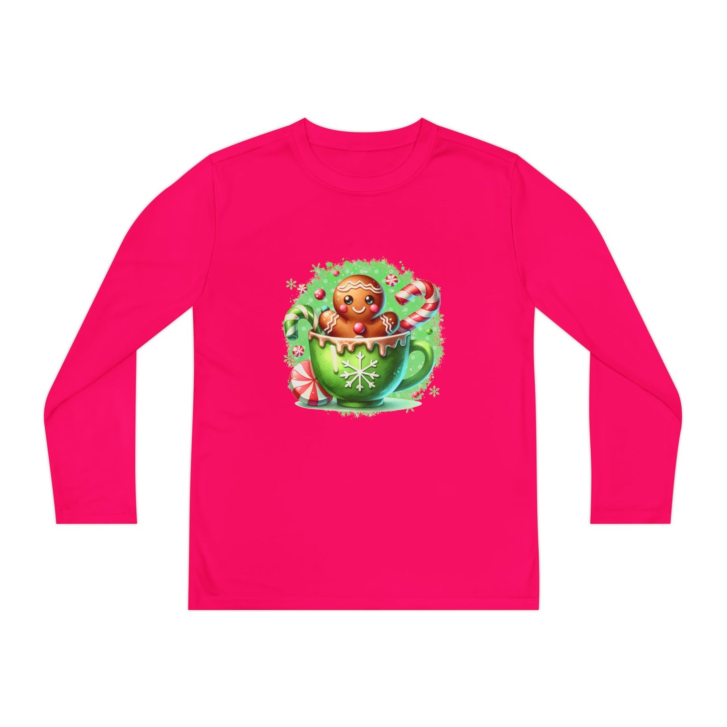 Gingerbread Holiday Long Sleeve Tee, Adorable Kids Shirt, Winter Apparel, Christmas Gift, Festive Youth Top
