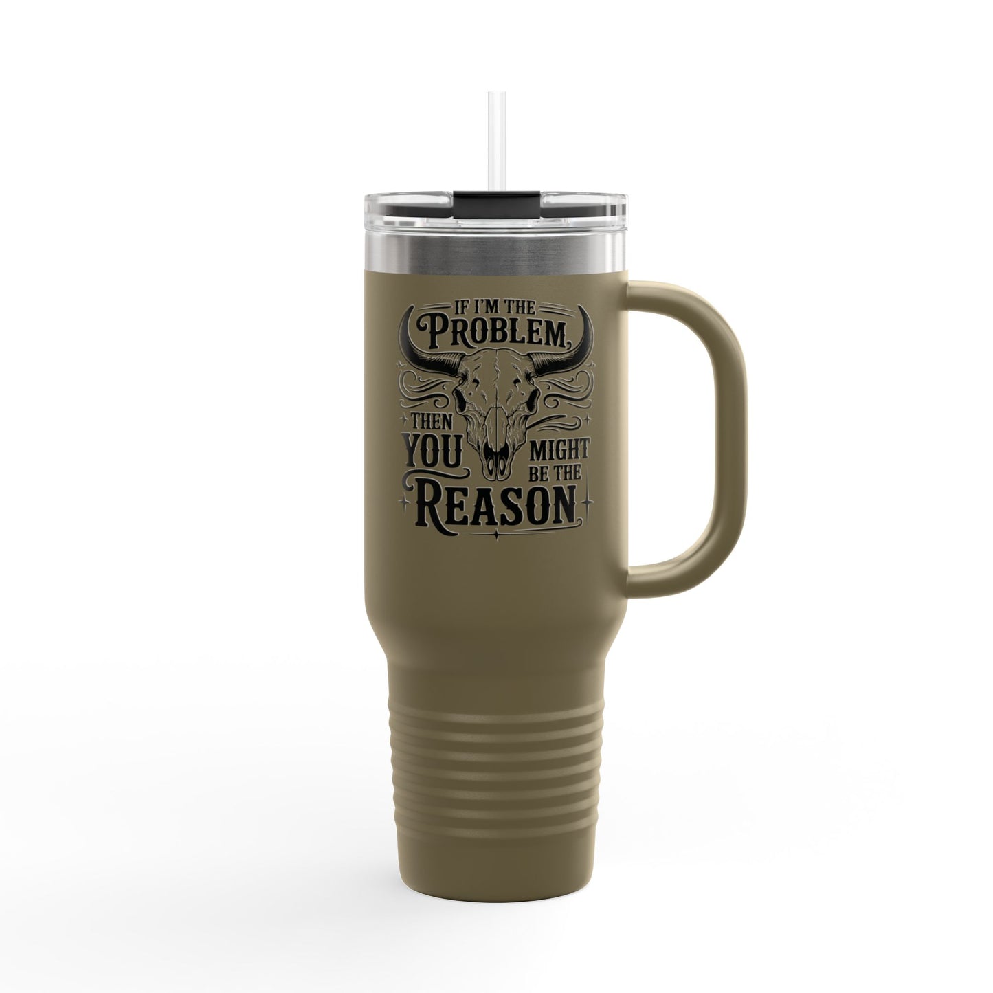 Funny Insulated Travel Mug, 40oz with Quote, Perfect for Road Trips, Camping, Gifting, and Daily Coffee Routines