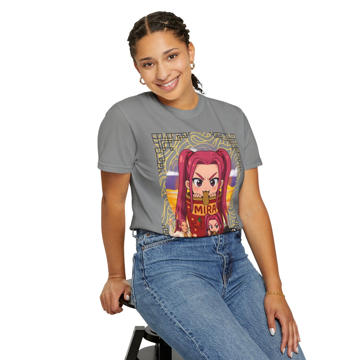 K-Pop Inspired Garment-Dyed T-Shirt, Trendy Streetwear, Anime Fan Apparel, Casual Wear, Gifts for Music Lovers
