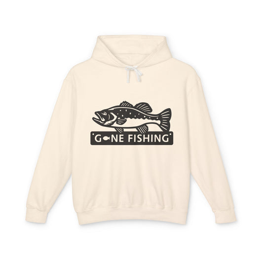 Gone Fishing Unisex Lightweight Hooded Sweatshirt | Perfect for Anglers, Fishing Gift, Outdoor Adventures, Casual Wear, Gift for Dad