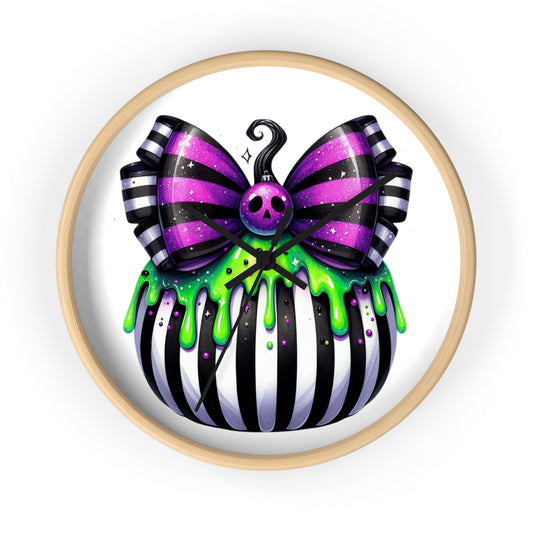 Halloween-Themed Wall Clock, Spooky Home Decor, Gothic Decor, Unique Gift for Halloween, Quirky Wall Art, Timeless Style