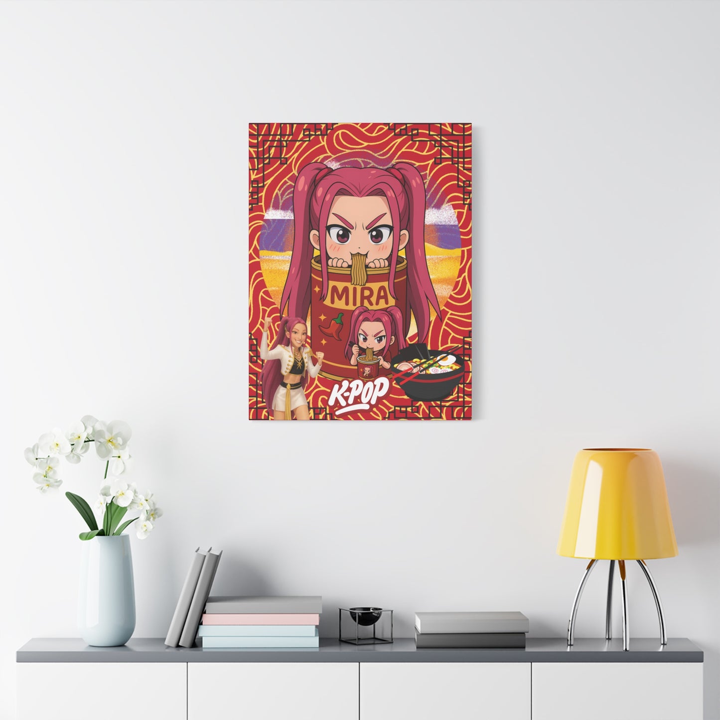 K-Pop Art Canvas Print, Perfect for Fans, Anime Wall Decor, Gift for Music Lovers, Vibrant Home Decoration, Cool Room Aesthetic