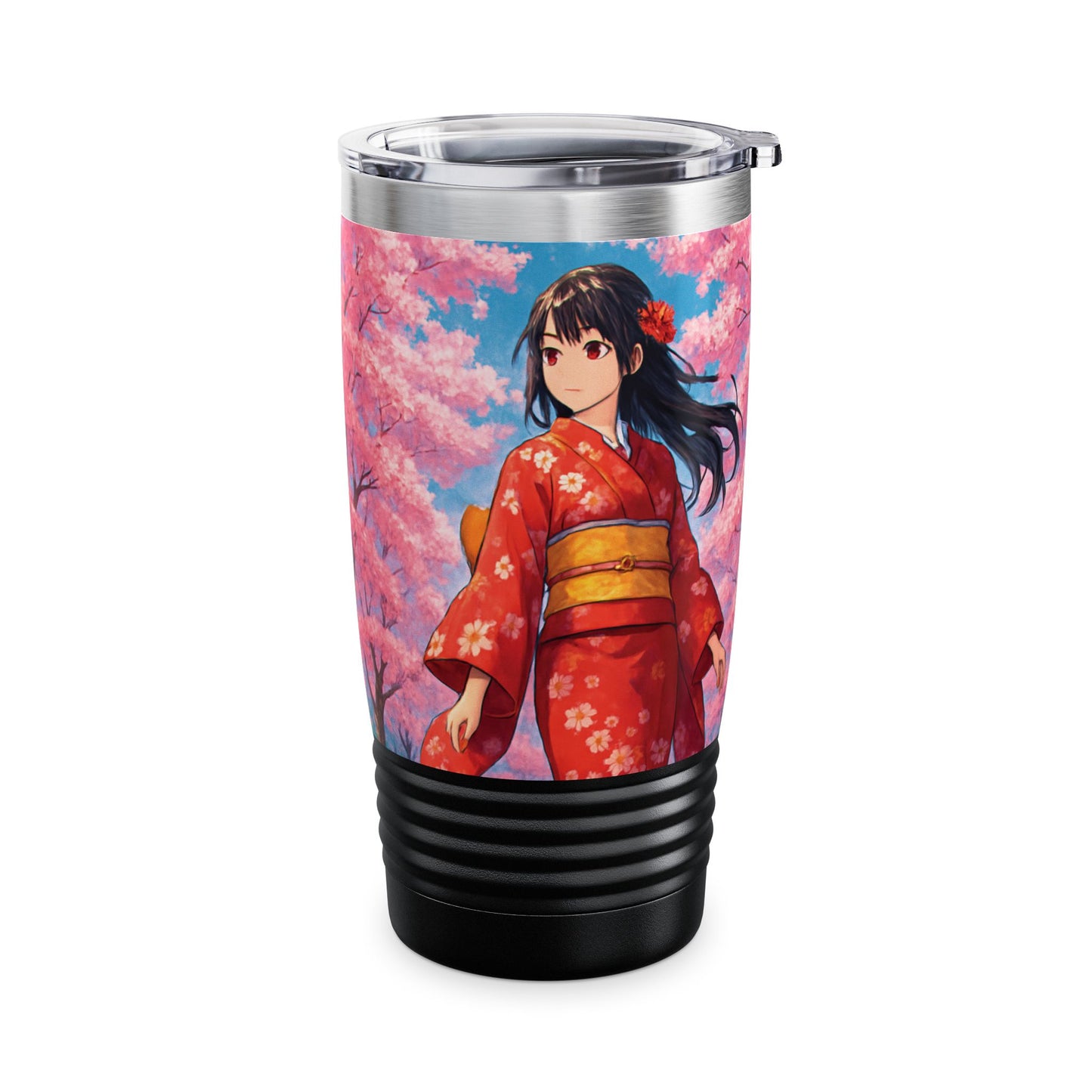 Cherry Blossom Ringneck Tumbler, 20oz | Stylish Travel Mug for Tea Lovers, Sakura Decor, Gift for Her, Cosplay Accessory, Japanese Culture