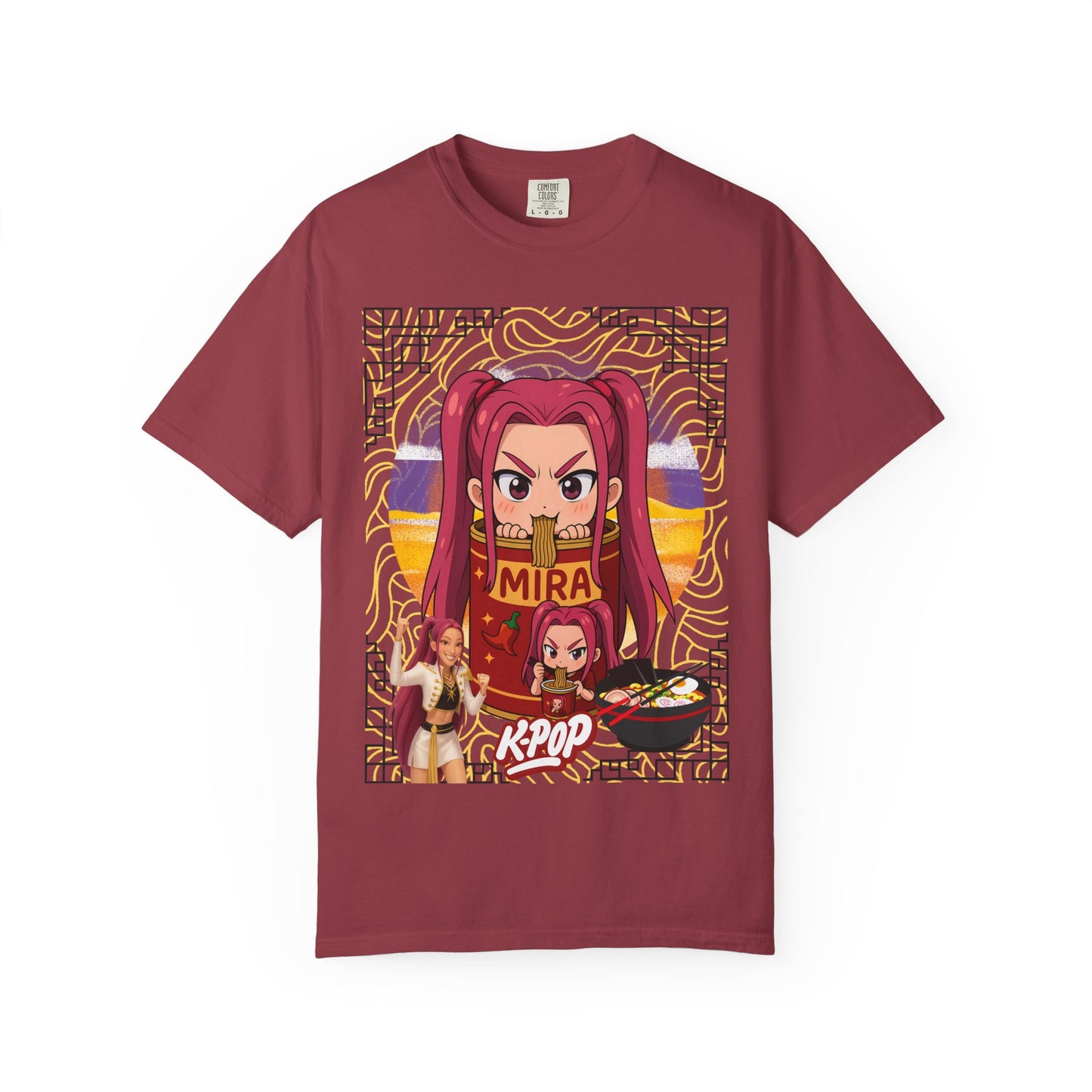 K-Pop Inspired Garment-Dyed T-Shirt, Trendy Streetwear, Anime Fan Apparel, Casual Wear, Gifts for Music Lovers