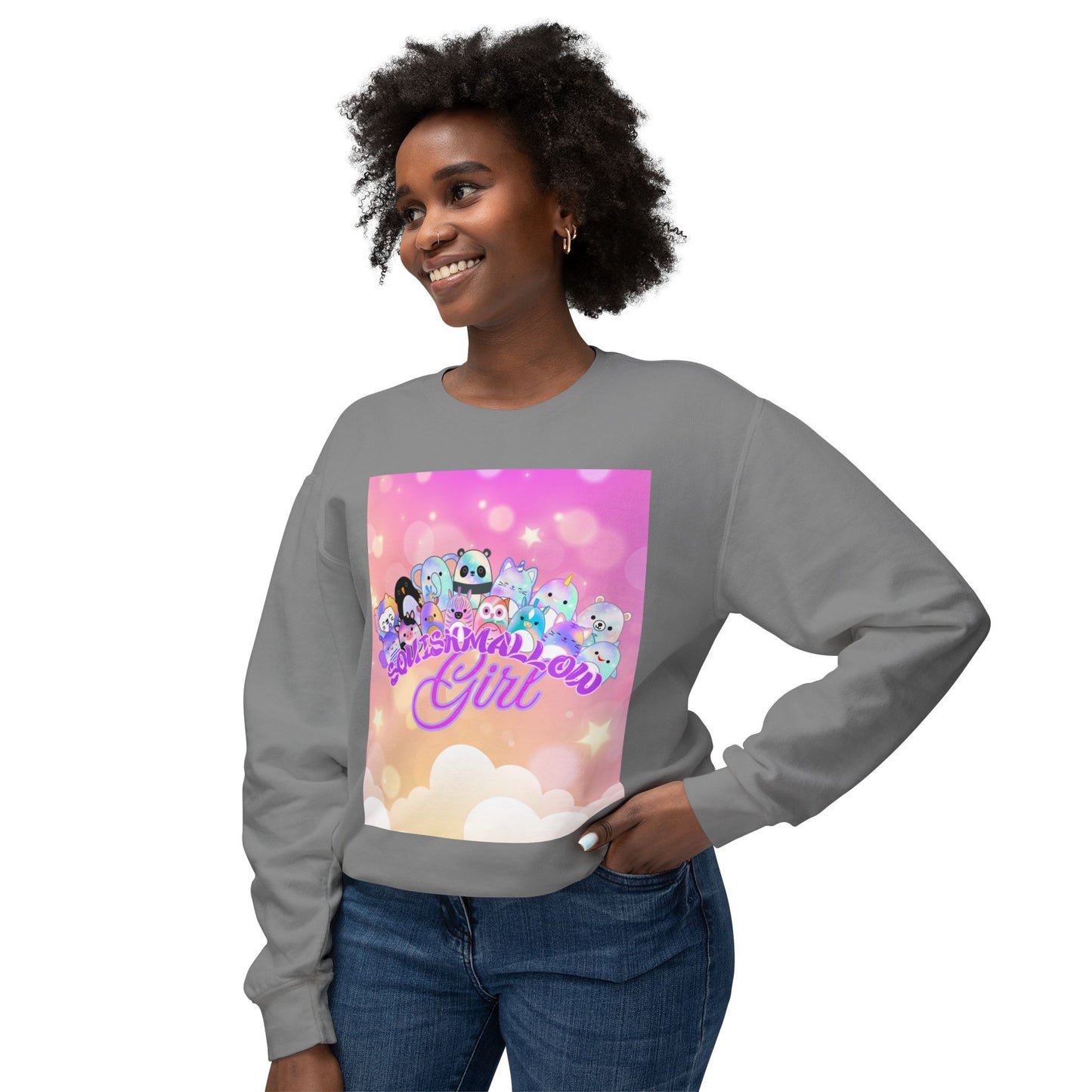 Whimsical Crewneck Sweatshirt for Dreamers, Cute Gift for Girls, Cheerful Casual Wear, Cozy Fashion, Perfect for Birthdays