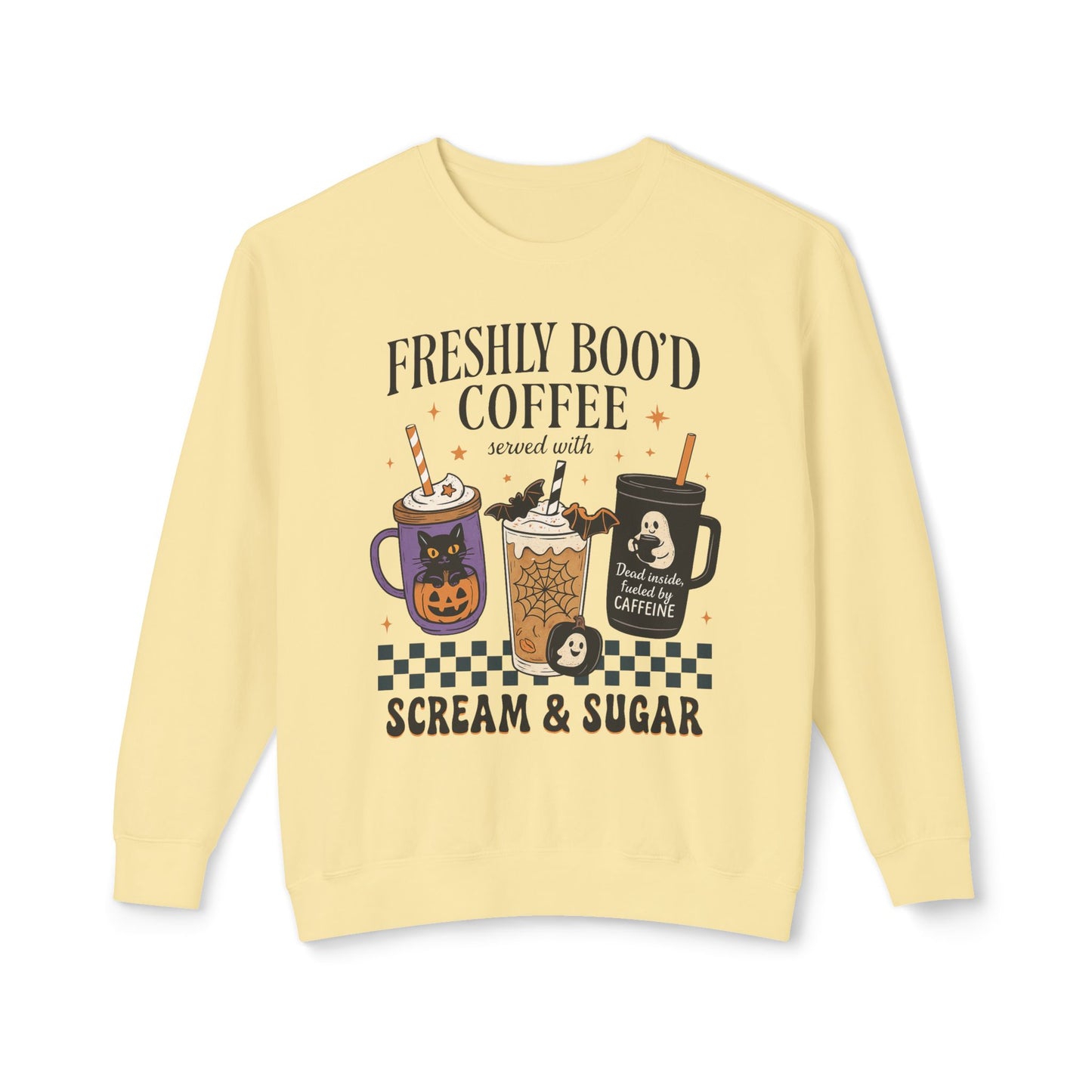 Halloween Coffee Sweatshirt, Unisex Halloween Crewneck, Scream & Sugar Sweater, Gift for Coffee Lovers, Fall Fashion