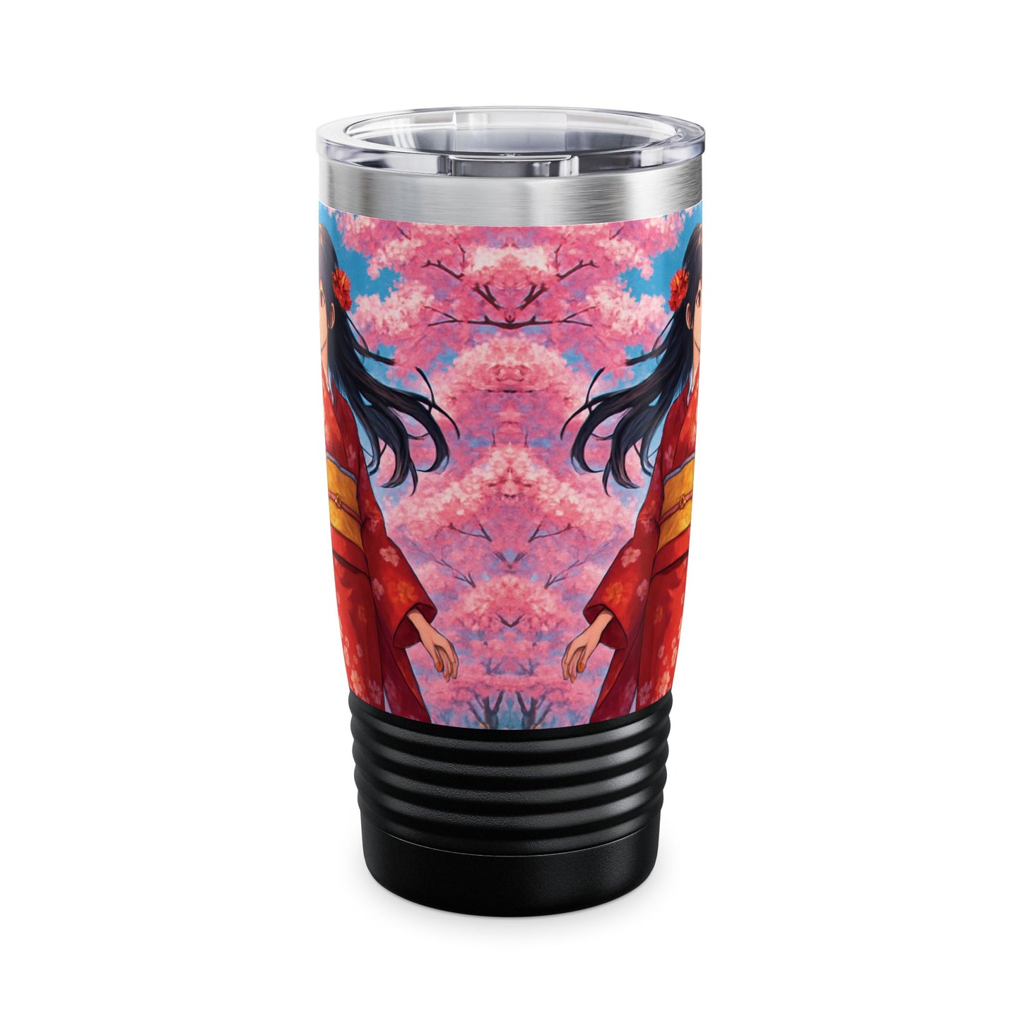 Cherry Blossom Ringneck Tumbler, 20oz | Stylish Travel Mug for Tea Lovers, Sakura Decor, Gift for Her, Cosplay Accessory, Japanese Culture