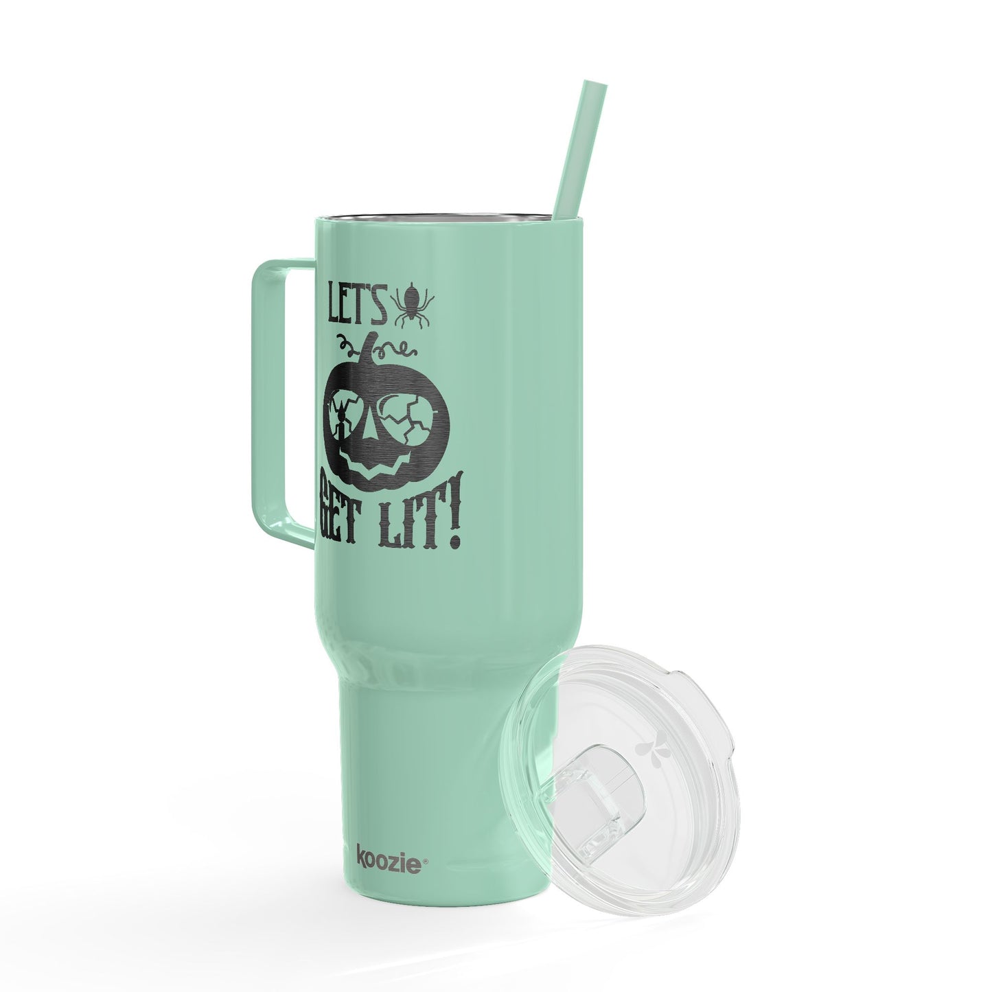 Personalized Insulated Tumbler with Lid, 40oz - Perfect for Parties, Gifts, Travel, Halloween, Get Lit Design