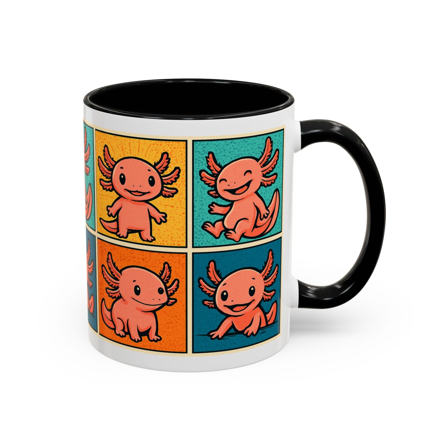Cute Axolotl Coffee Mug, Fun Animal Mug, Colorful Drinking Cup, Gift for Kids, Office Mug, Aquarium Lover's Cup