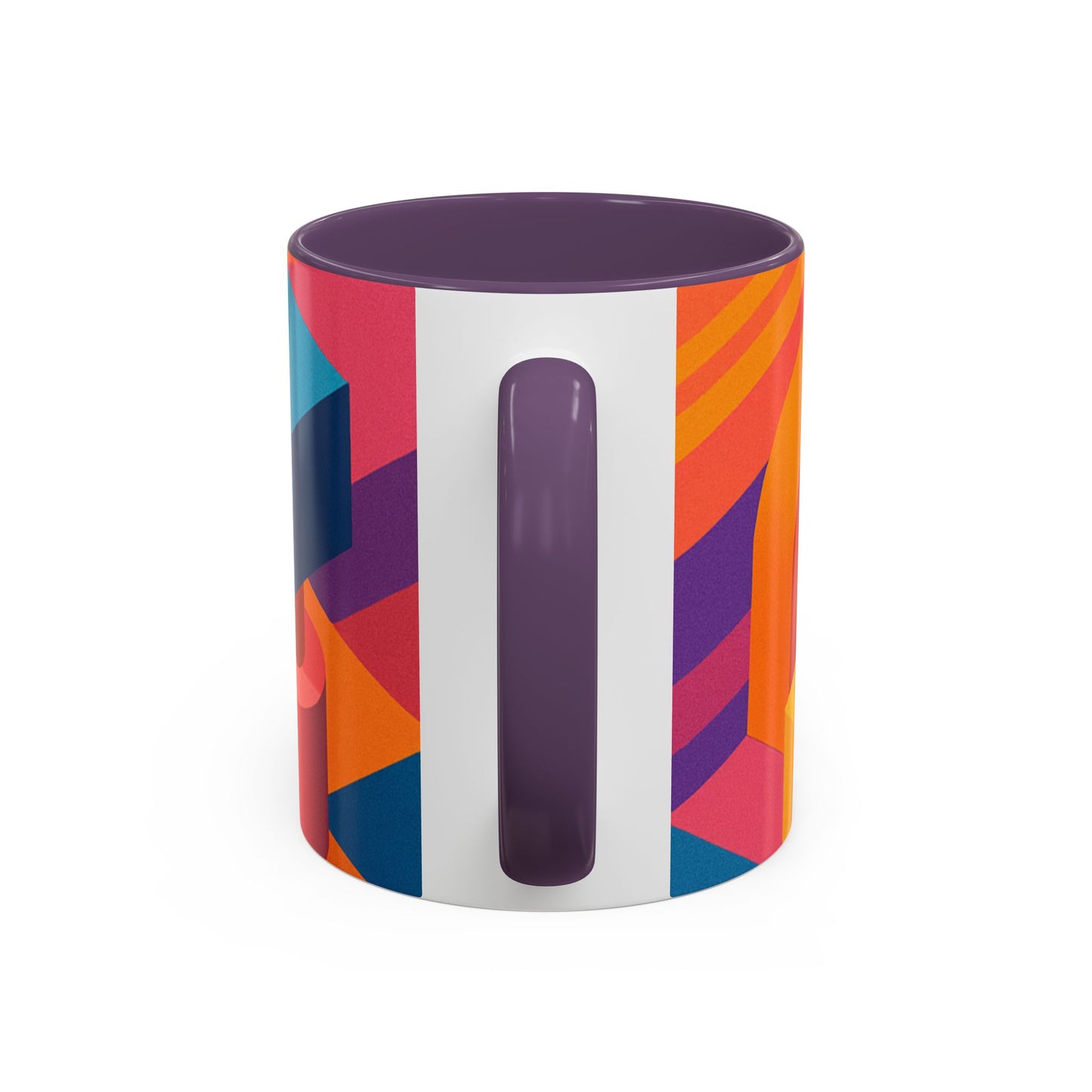 Vibrant Geometric Accent Coffee Mug, Colorful Ceramic Mug for Home or Office, Unique Gift for Birthdays, Holidays, Art Lovers