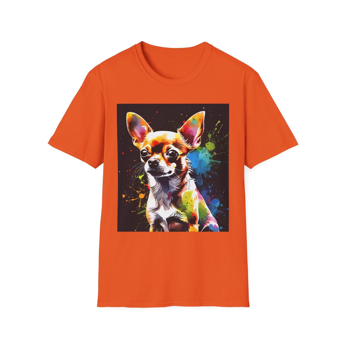 Colorful Chihuahua Art T-Shirt, Pet Lover Gift, Animal Lover Tee, Casual Wear, Unique Dog T-Shirt, Dog Mom Gift