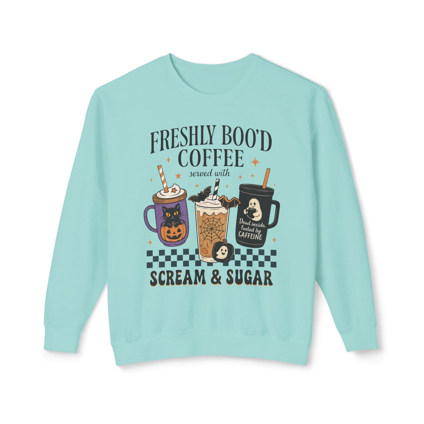 Halloween Coffee Sweatshirt, Unisex Halloween Crewneck, Scream & Sugar Sweater, Gift for Coffee Lovers, Fall Fashion
