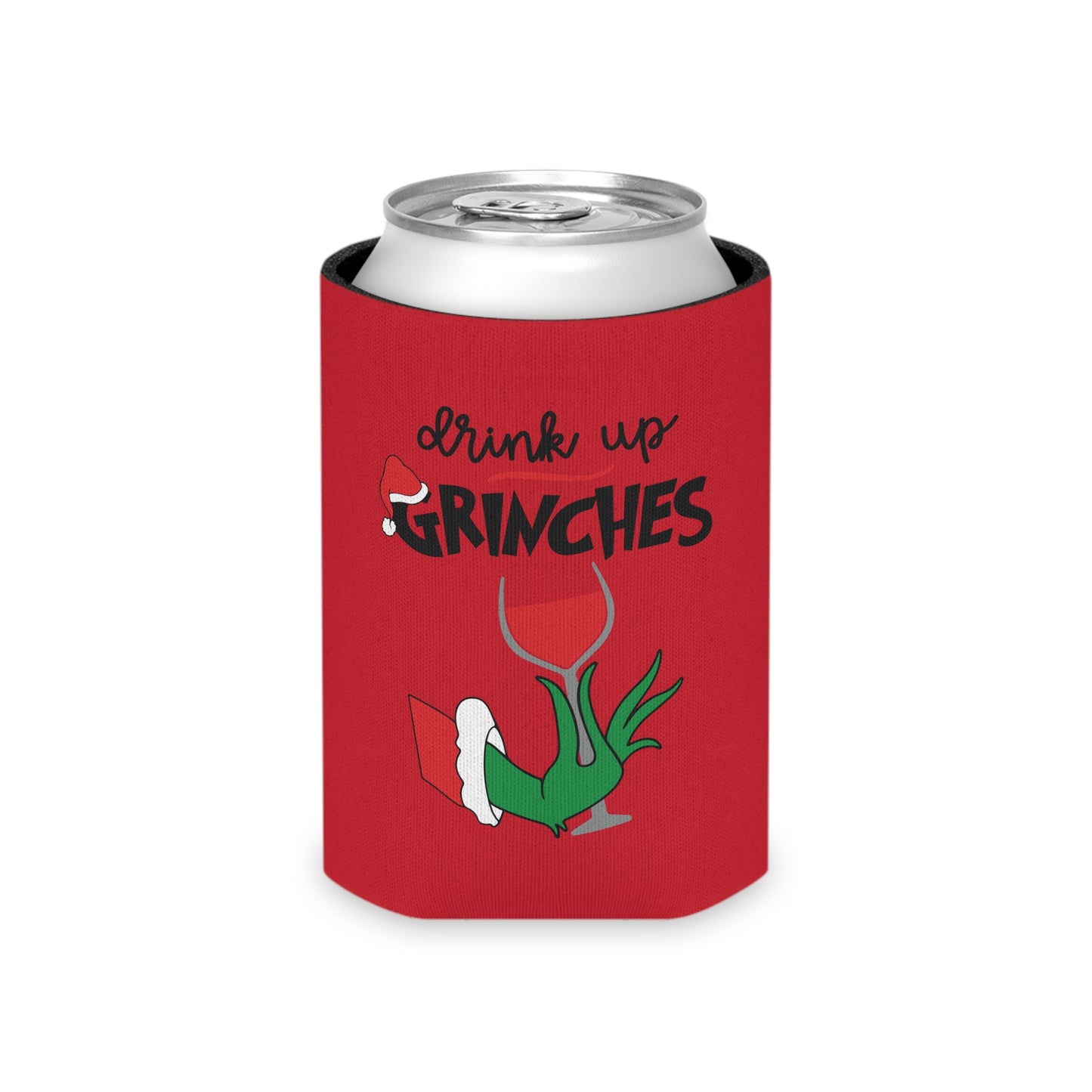 Grinch Can Cooler, Holiday Beverage Insulator, Funny Christmas Gift, Grinch Themed Drink Holder, Festive Party Accessory