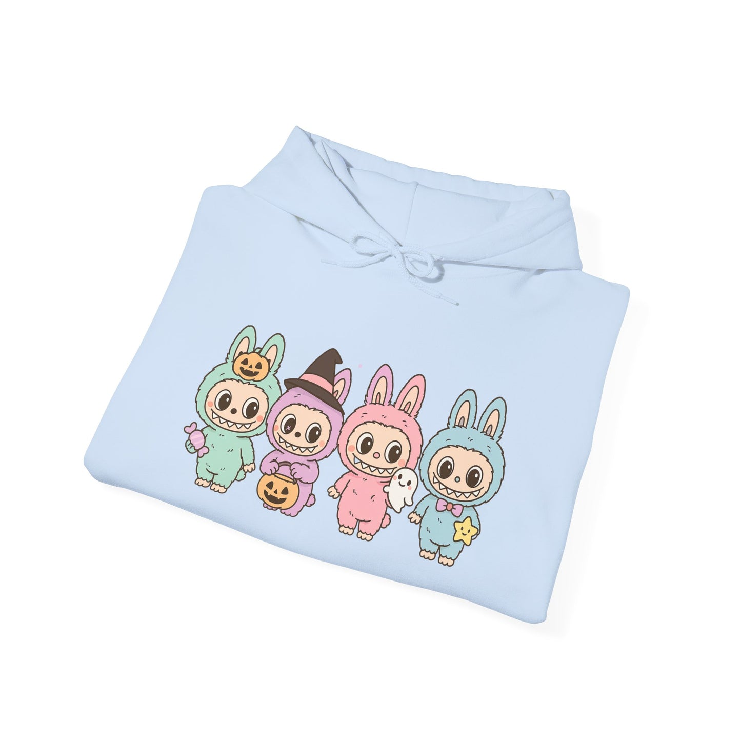 Cute Bunny-Themed Unisex Hoodie, Cozy Animal Sweatshirt for Halloween, Gift for Animal Lovers, Casual Cute Apparel, Funny Graphic Sweatshirt