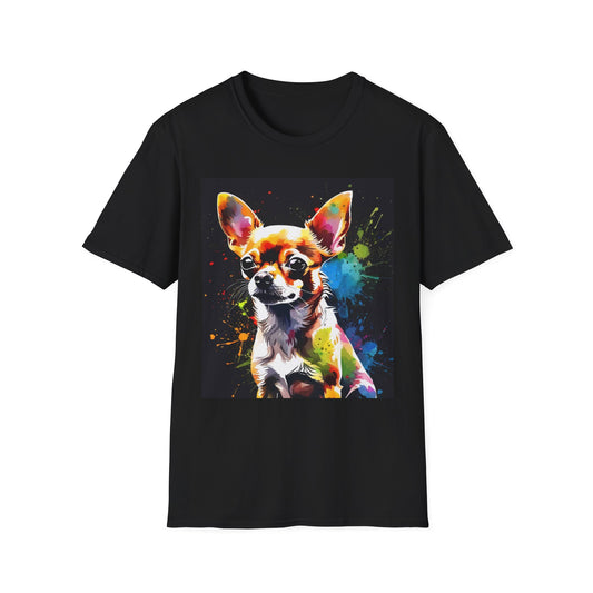 Colorful Chihuahua Art T-Shirt, Pet Lover Gift, Animal Lover Tee, Casual Wear, Unique Dog T-Shirt, Dog Mom Gift