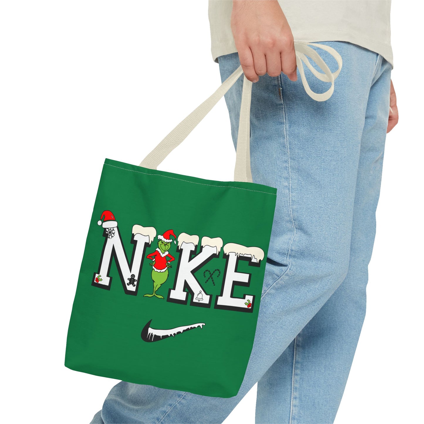 Whimsical Christmas Tote Bag, Grinch Design, Holiday Shopping, Gift Bag, Eco-Friendly, Merry Christmas Decor