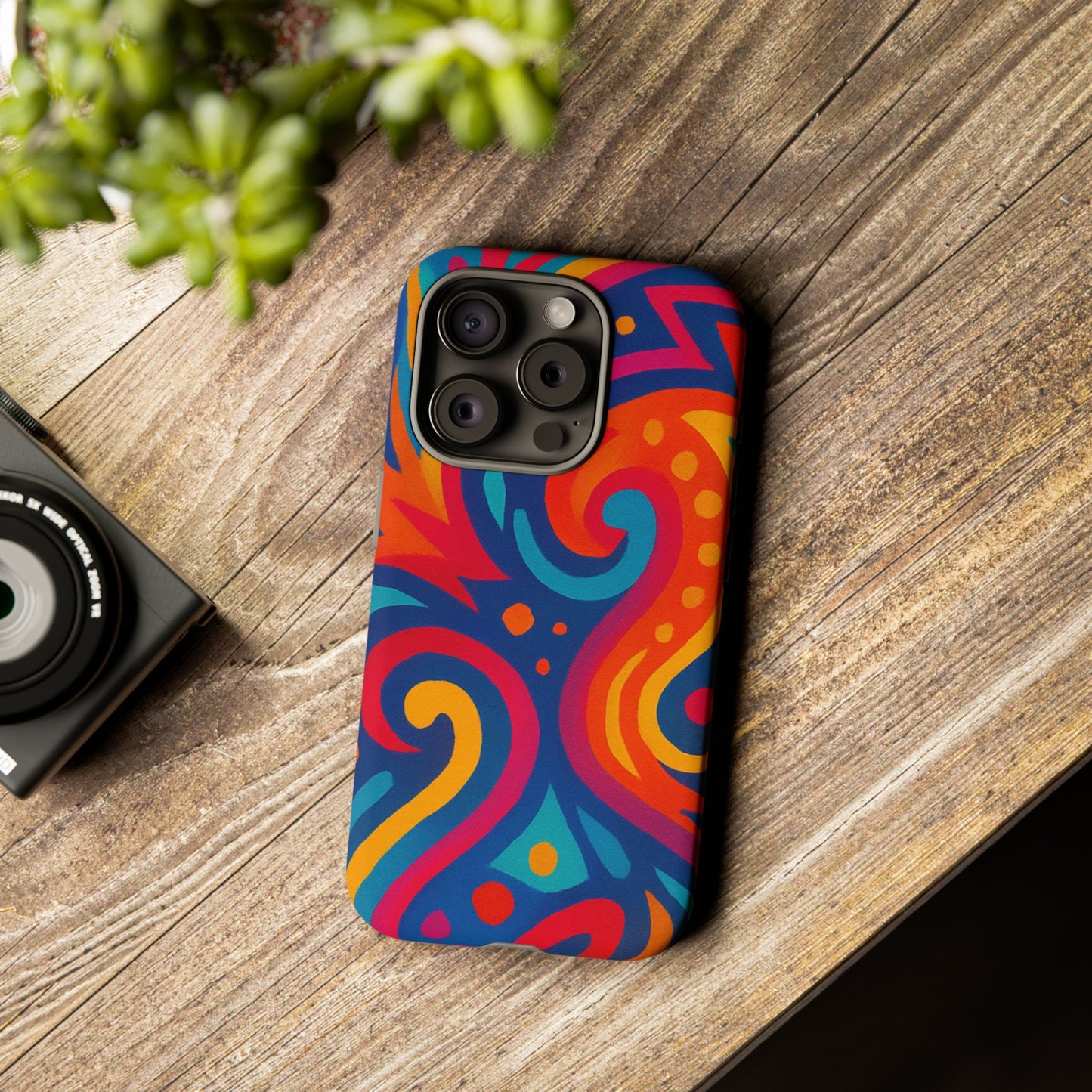 Vibrant Phone Case - Colorful Tough Case, Protective Cover, Unique Design, Trendy Gift, Phone Accessory