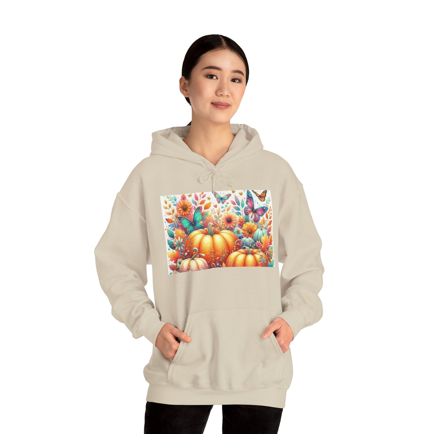 Autumn Floral Pumpkin Hoodie, Cozy Fall Sweatshirt, Nature Lover Gift, Halloween Attire, Harvest Fashion, Seasonal Style