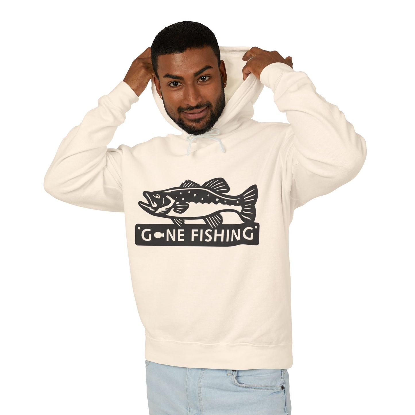 Gone Fishing Unisex Lightweight Hooded Sweatshirt | Perfect for Anglers, Fishing Gift, Outdoor Adventures, Casual Wear, Gift for Dad