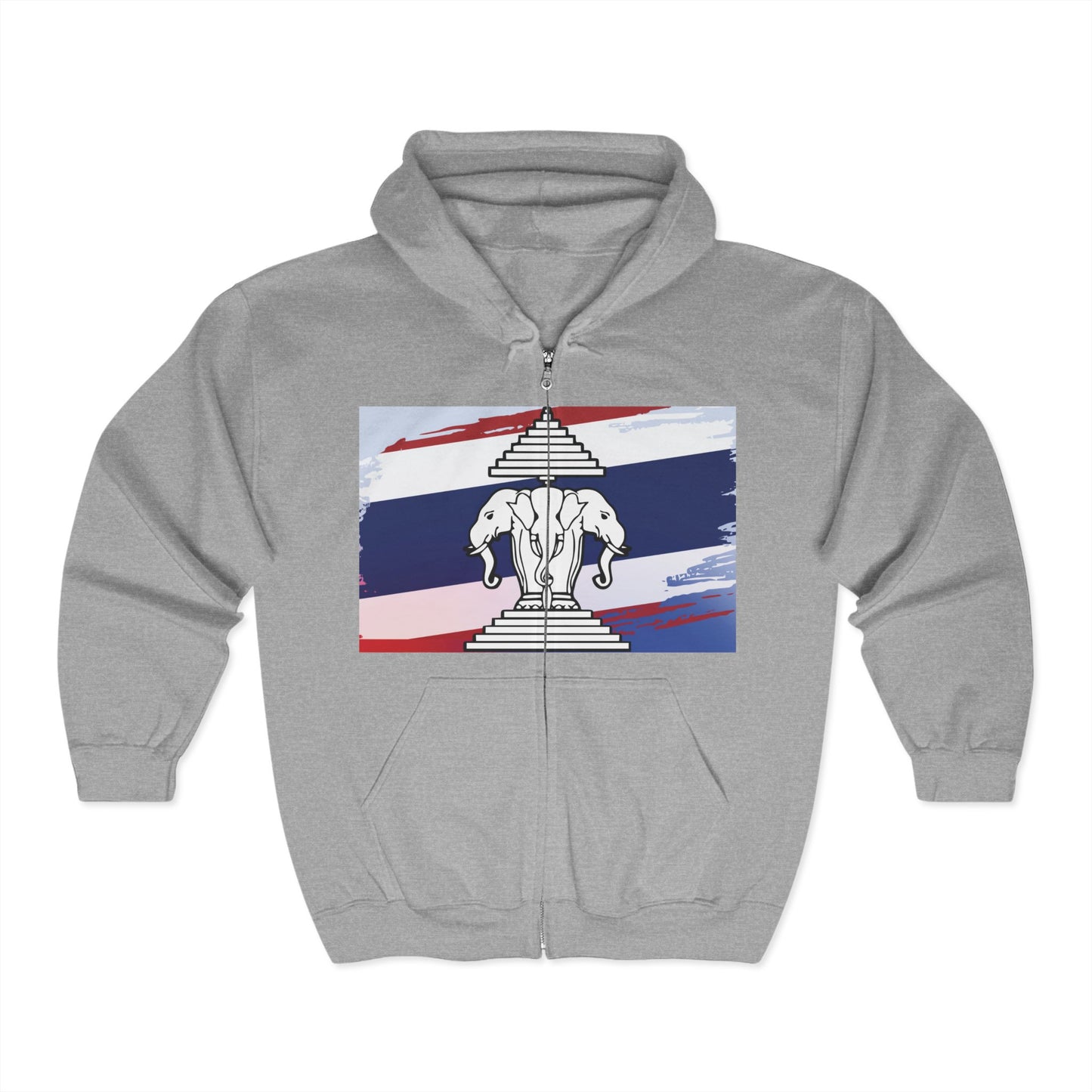 Elephant Graphic Hoodie, Cozy Zip-Up Sweatshirt, Hipster Fashion, Casual Wear, Gift Ideas for Her