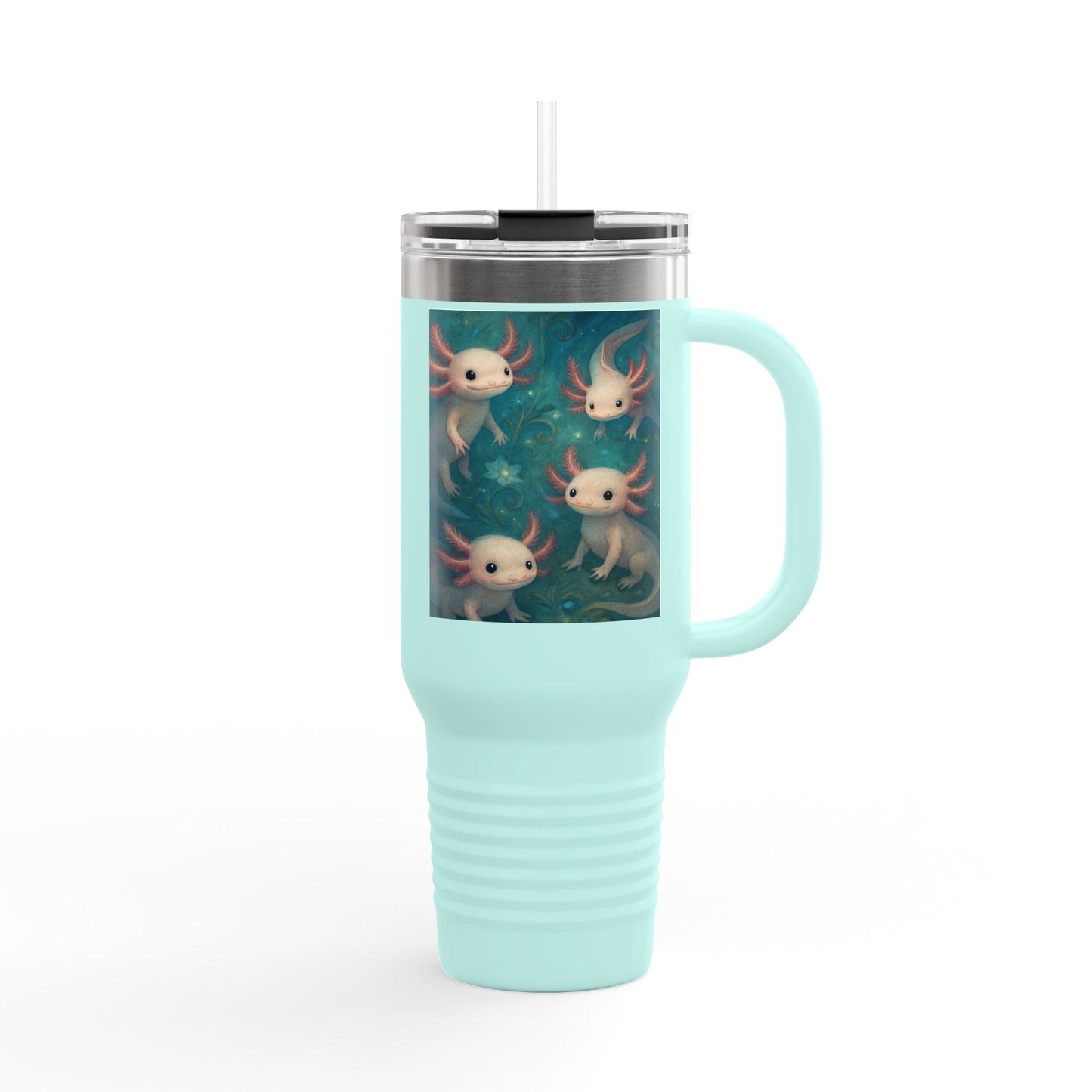 Whimsical Insulated Travel Mug, 40oz - Cute Creatures Design for Coffee Lovers, Travel, Gifts, Birthday, Nature Enthusiasts, Fun Mugs