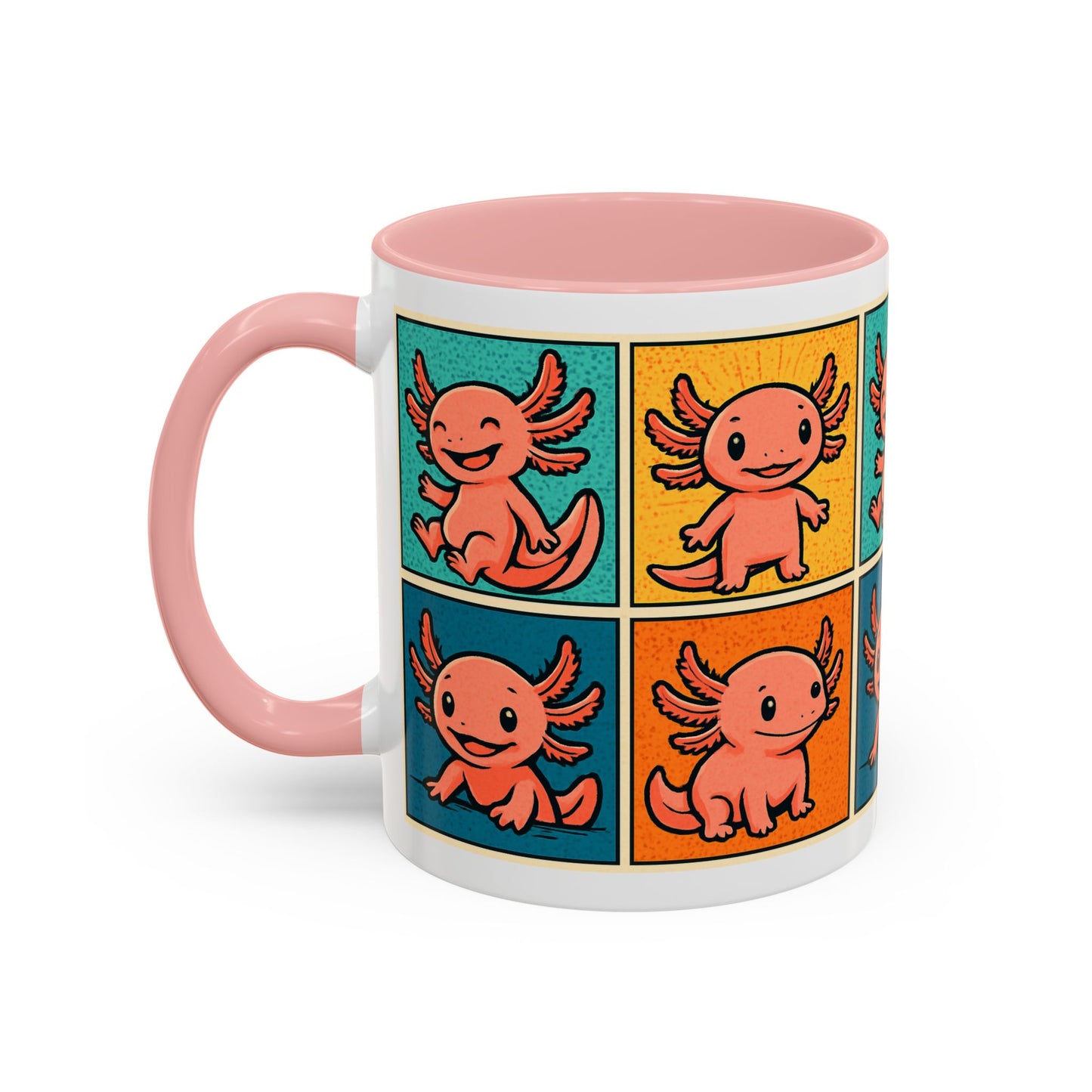 Cute Axolotl Coffee Mug, Fun Animal Mug, Colorful Drinking Cup, Gift for Kids, Office Mug, Aquarium Lover's Cup