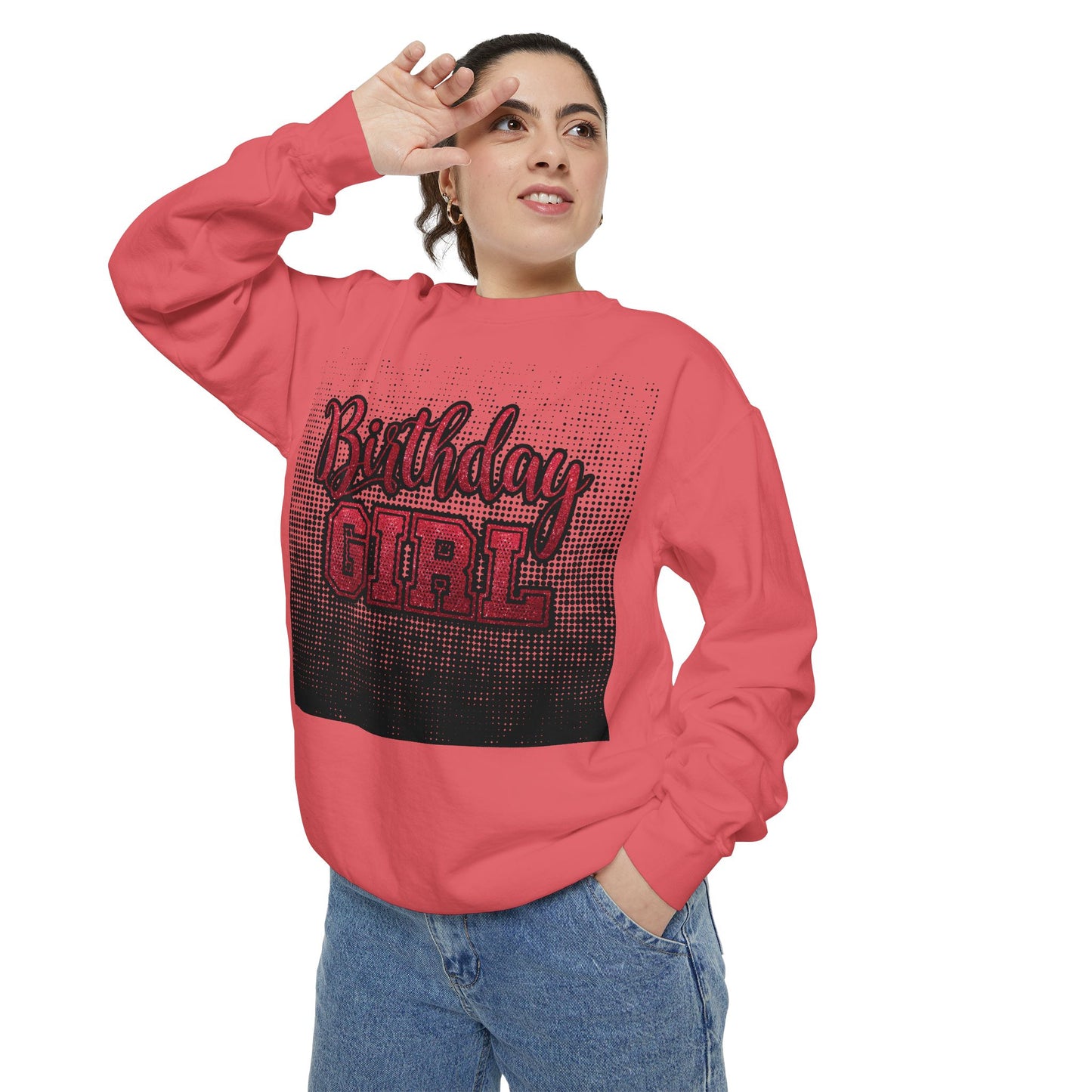 Birthday Girl Sweatshirt, Unisex Garment-Dyed Crewneck, Cozy Gift for Her, Celebration Apparel, Fun Birthday Outfit