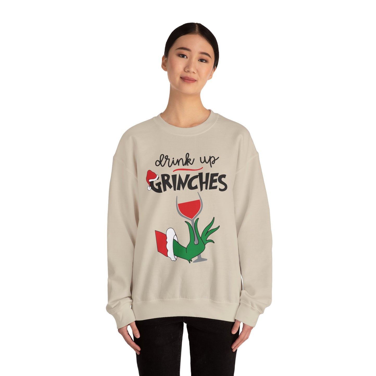 Festive Grinch Sweatshirt, Cozy Holiday Apparel, Funny Christmas Gift, Unisex Crewneck, Seasonal Loungewear, Winter Fashion